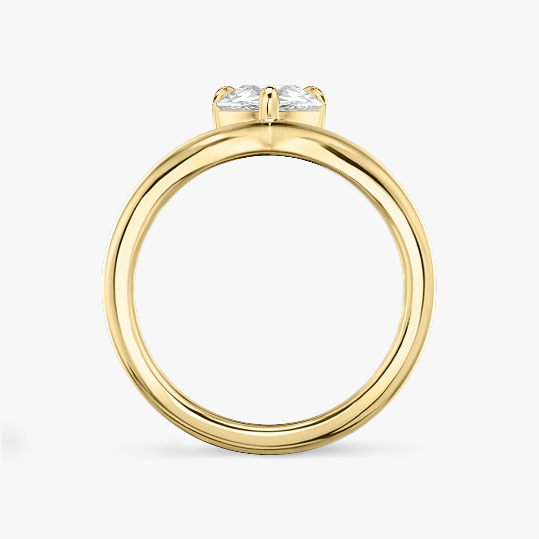 The Signature V | Pear | 18k | Yellow Gold | bandAccent: Plain | diamondOrientation: vertical | caratWeight: other