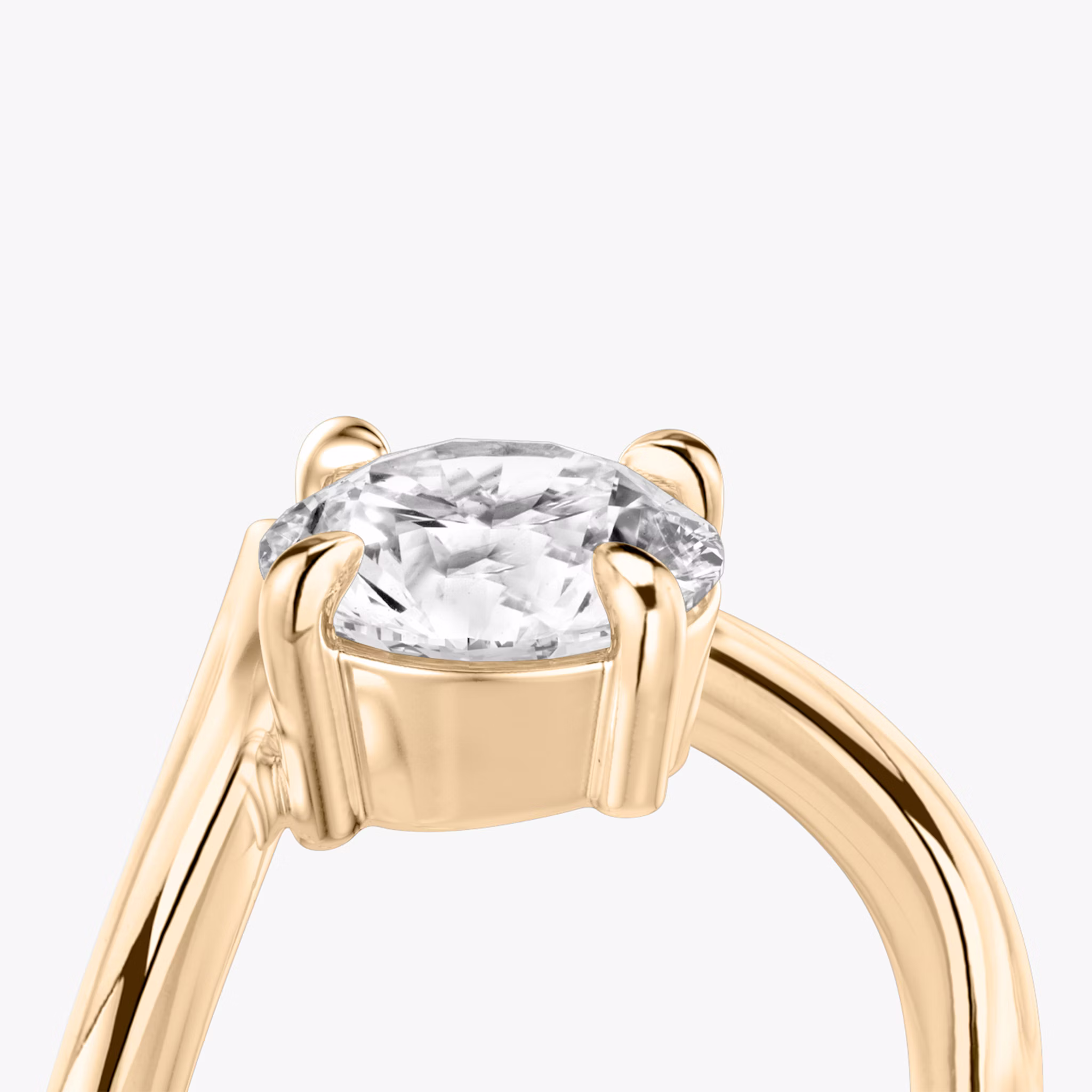 The Signature V | Round Brilliant | 14k | Rose Gold | bandAccent: Plain | caratWeight: other | diamondOrientation: vertical