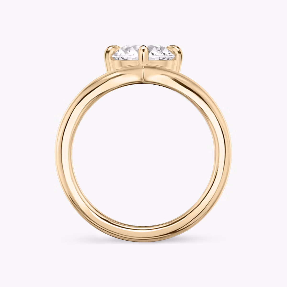 The Signature V | Round Brilliant | 14k | Rose Gold | bandAccent: Plain | caratWeight: 2.0ct | diamondOrientation: vertical