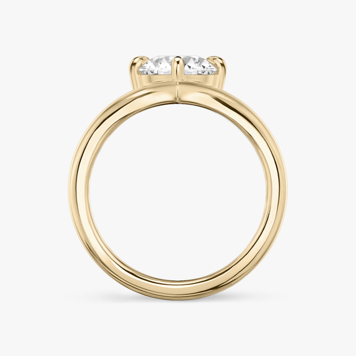 The Signature V | Round Brilliant | 14k | Rose Gold | bandAccent: Plain | caratWeight: other | diamondOrientation: vertical