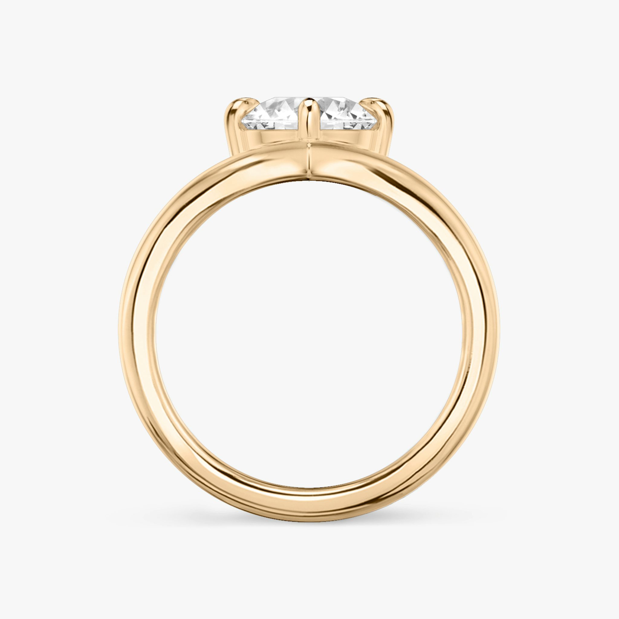 The Signature V | Round Brilliant | 14k | Rose Gold | bandAccent: Plain | caratWeight: other | diamondOrientation: vertical