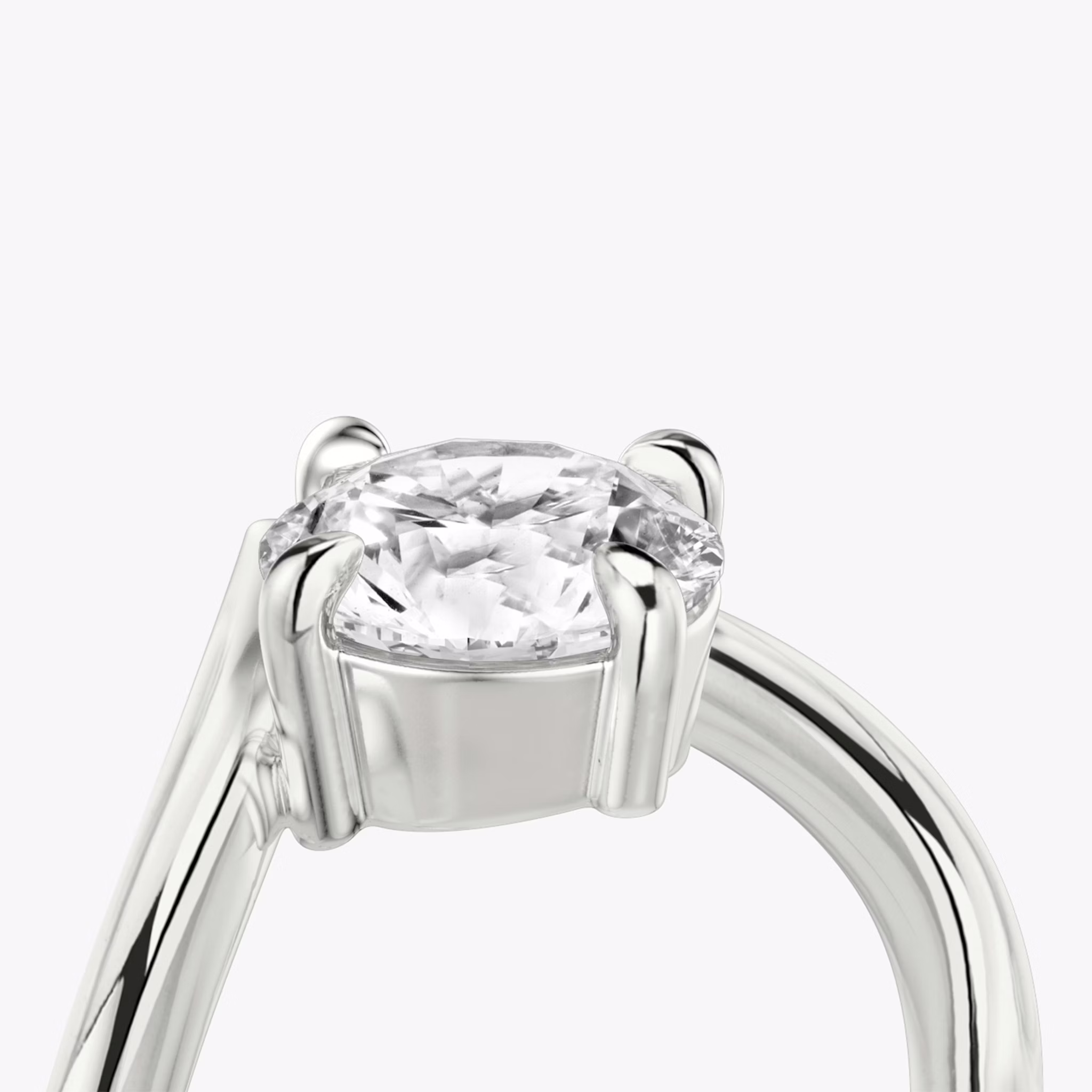 The Signature V | Round Brilliant | 18k | White Gold | bandAccent: Plain | caratWeight: 1.5ct | diamondOrientation: vertical