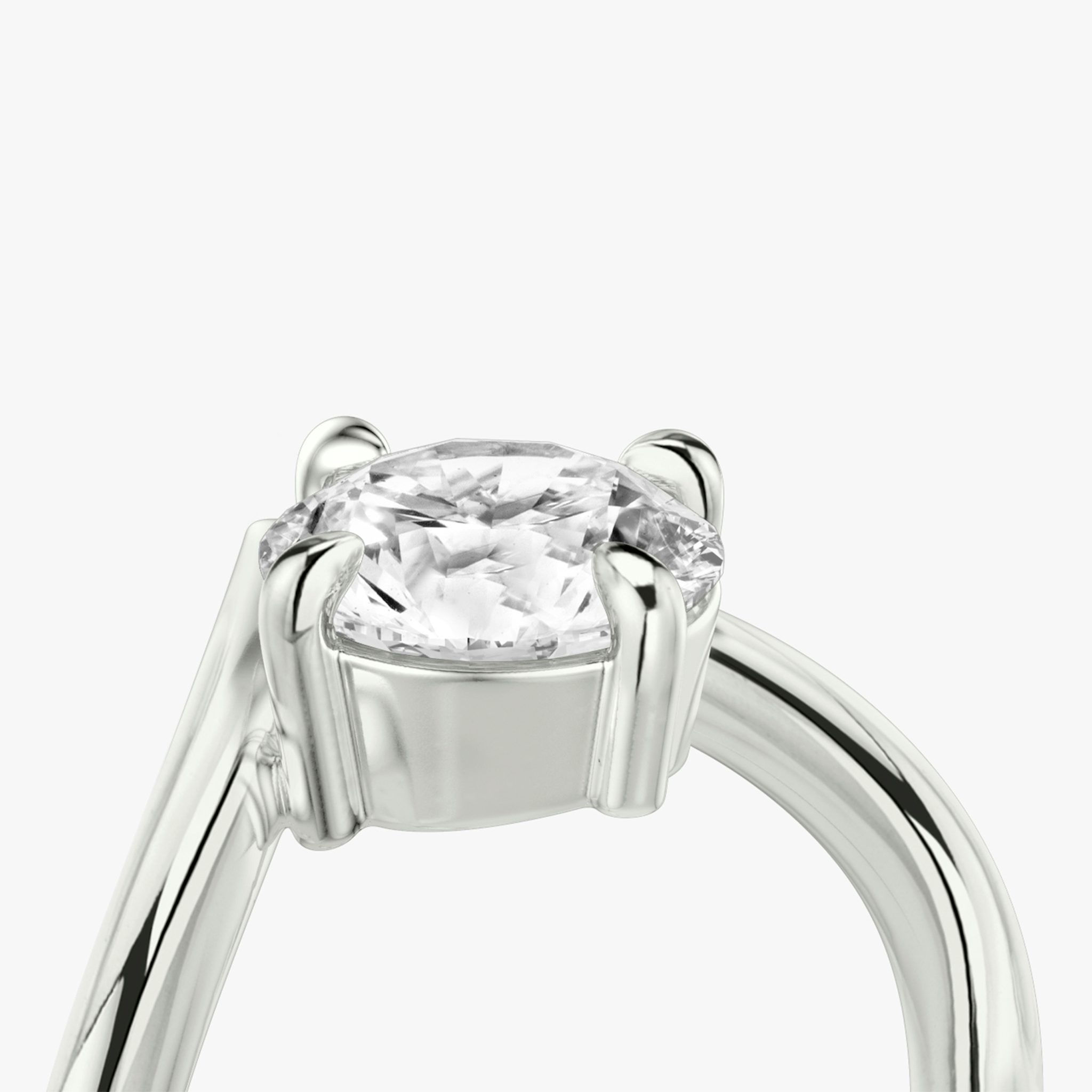 The Signature V | Round Brilliant | 18k | White Gold | bandAccent: Plain | caratWeight: 1.5ct | diamondOrientation: vertical