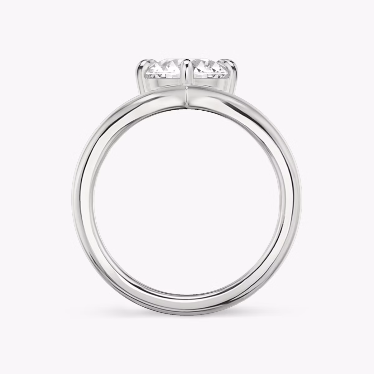 The Signature V | Round Brilliant | Platinum | bandAccent: Plain | caratWeight: 2.0ct | diamondOrientation: vertical