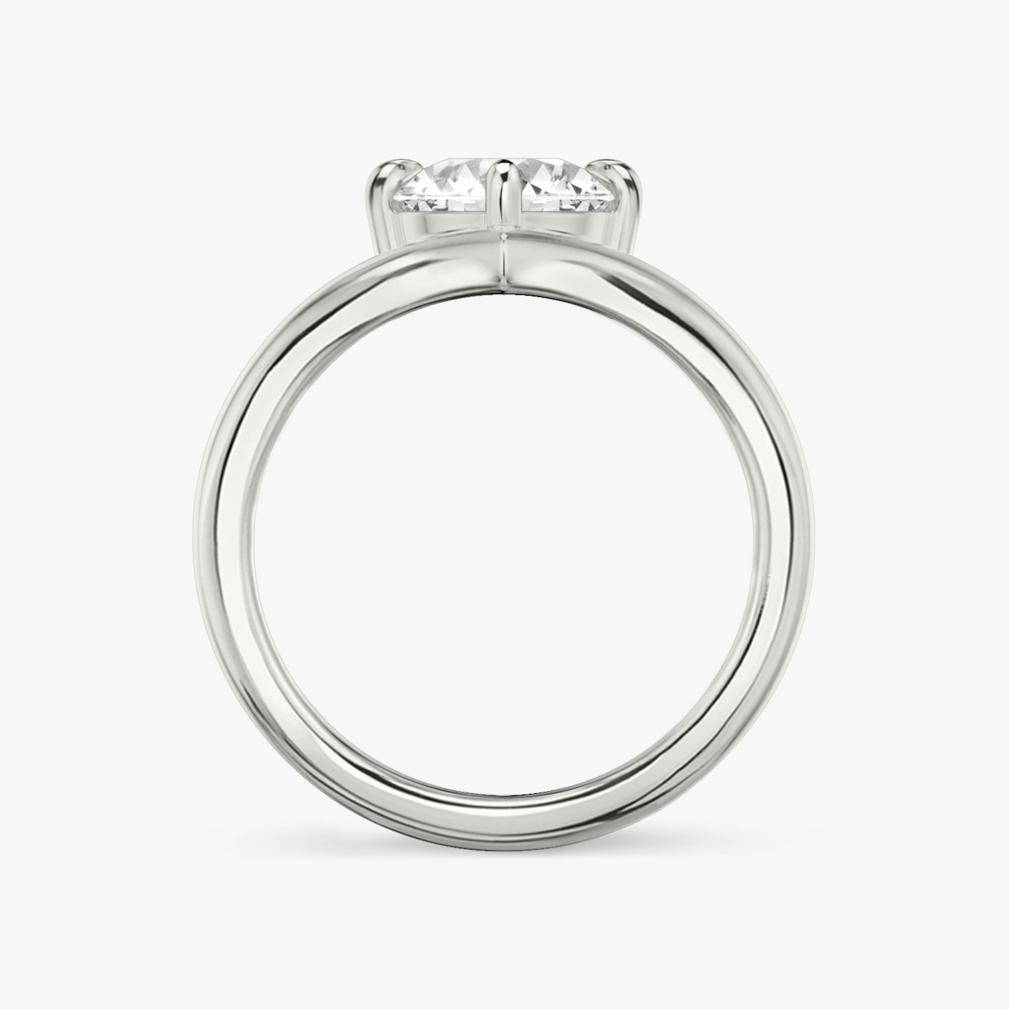 The Signature V | Round Brilliant | 18k | White Gold | bandAccent: Plain | caratWeight: 1.0ct | diamondOrientation: vertical