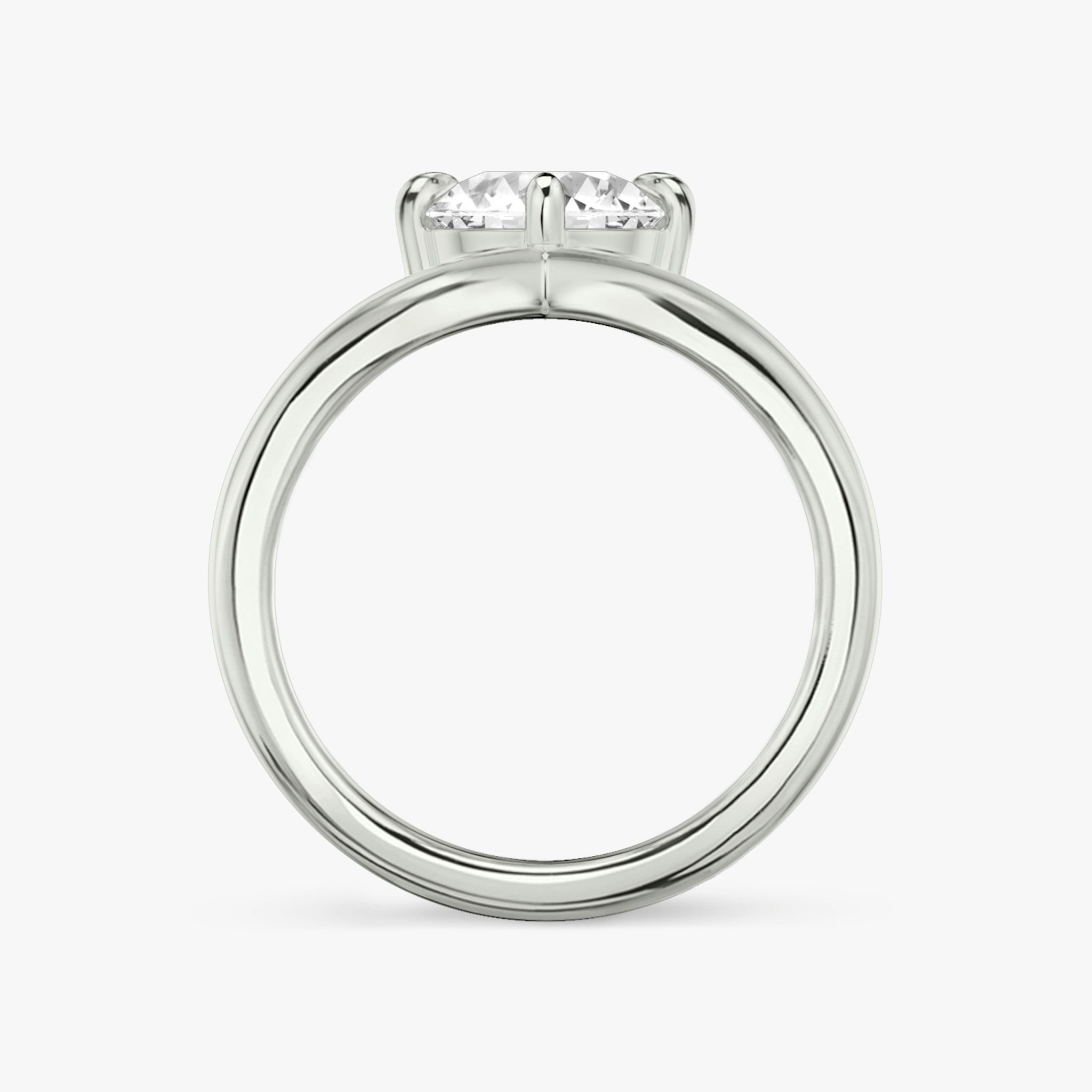 The Signature V | Round Brilliant | 18k | White Gold | bandAccent: Plain | caratWeight: 1.5ct | diamondOrientation: vertical