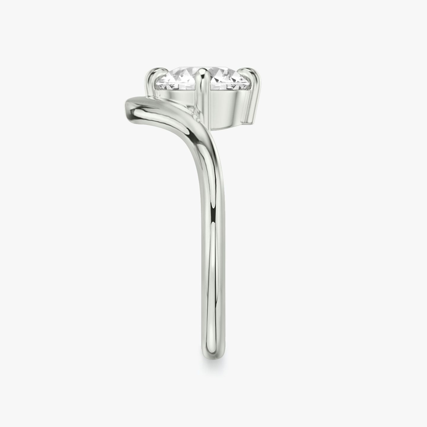 The Signature V | Round Brilliant | 18k | White Gold | bandAccent: Plain | caratWeight: 1.0ct | diamondOrientation: vertical
