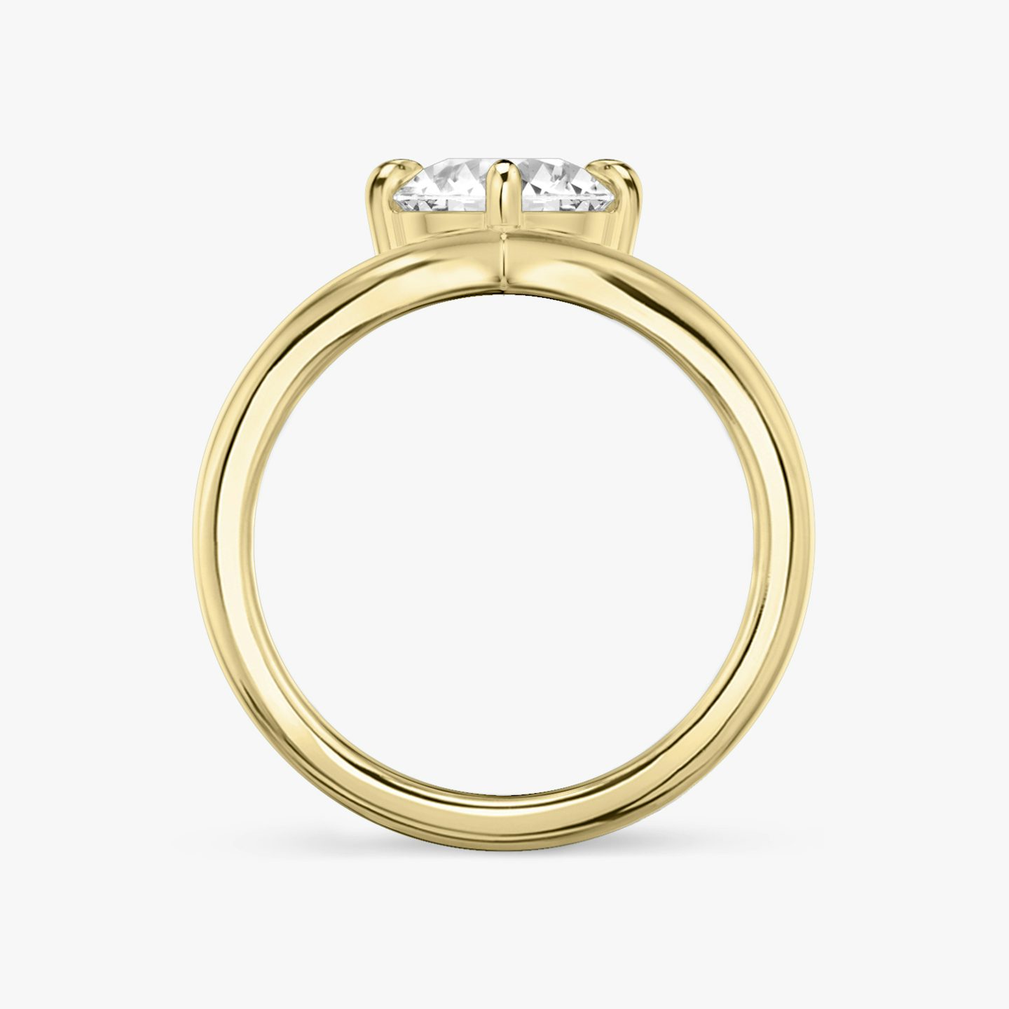 The Signature V | Round Brilliant | 18k | Yellow Gold | bandAccent: Plain | caratWeight: 1.0ct | diamondOrientation: vertical
