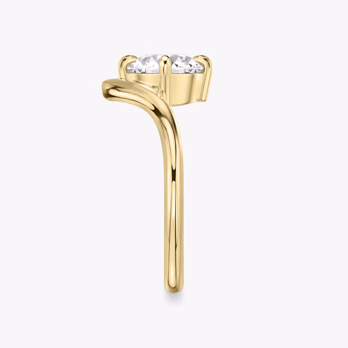 The Signature V | Round Brilliant | 18k | Yellow Gold | bandAccent: Plain | caratWeight: other | diamondOrientation: vertical
