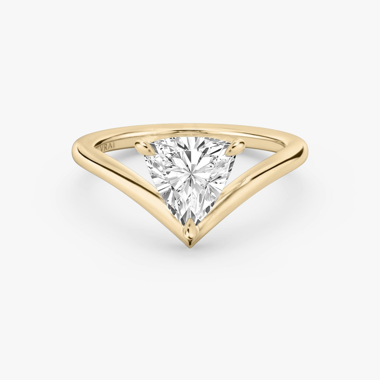The Signature V | Trillion | 14k | Rose Gold | bandAccent: Plain | diamondOrientation: vertical | caratWeight: other