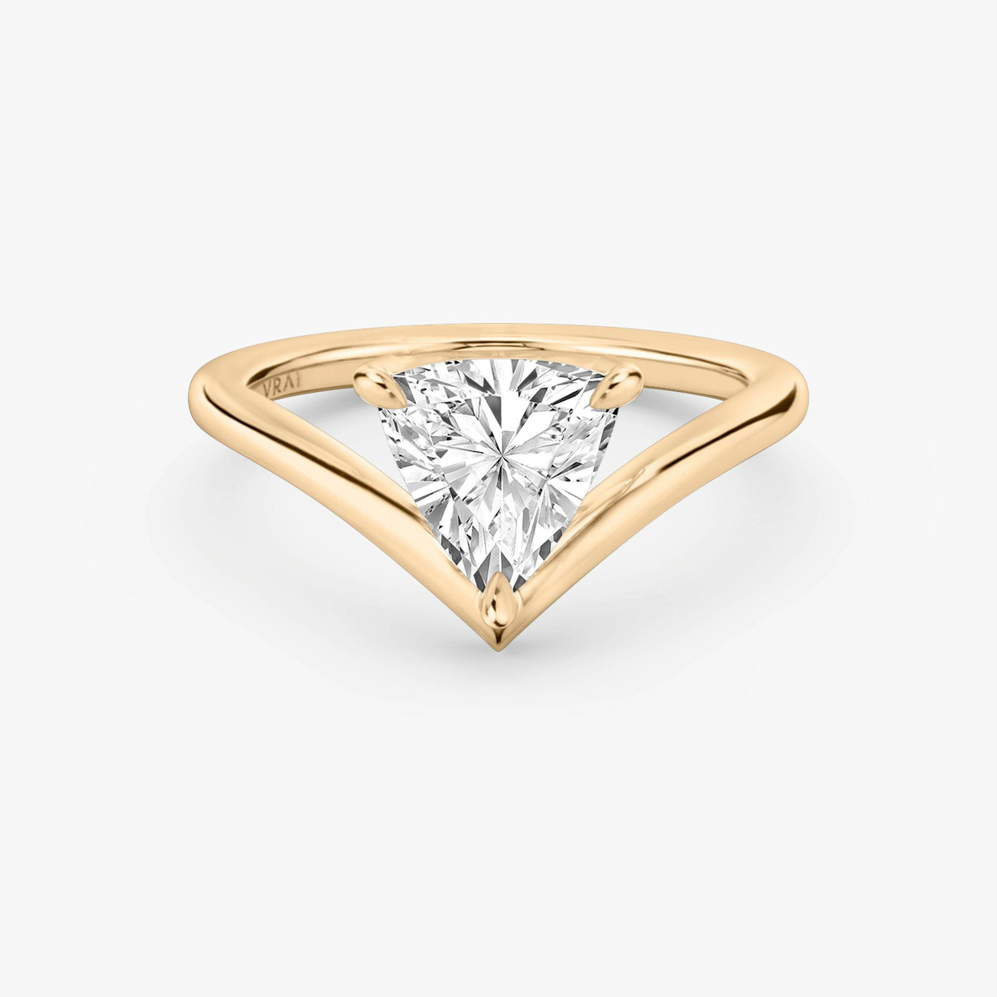 The Signature V | Trillion | 14k | Rose Gold | bandAccent: Plain | diamondOrientation: vertical | caratWeight: other
