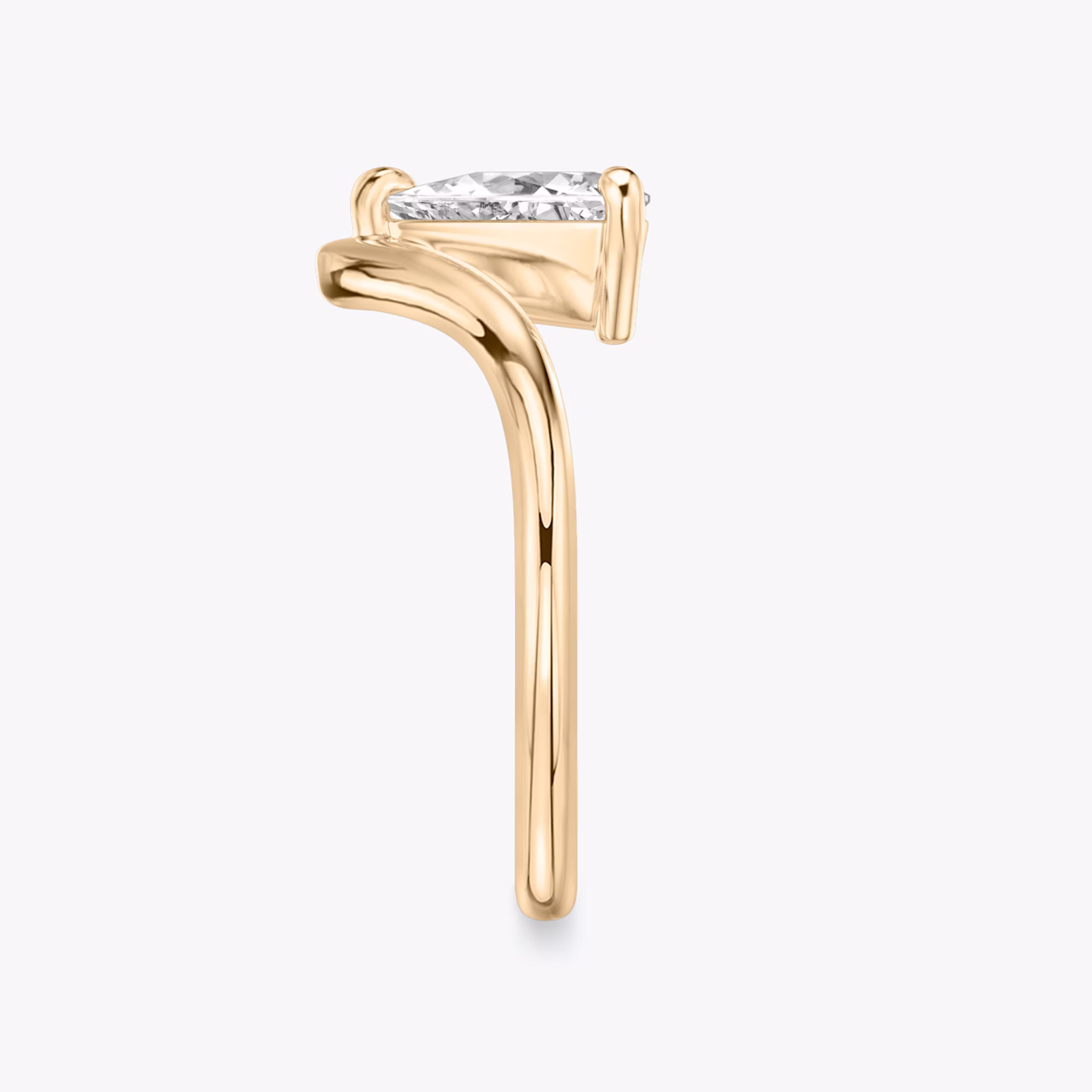 The Signature V | Trillion | 14k | Rose Gold | bandAccent: Plain | diamondOrientation: vertical | caratWeight: other