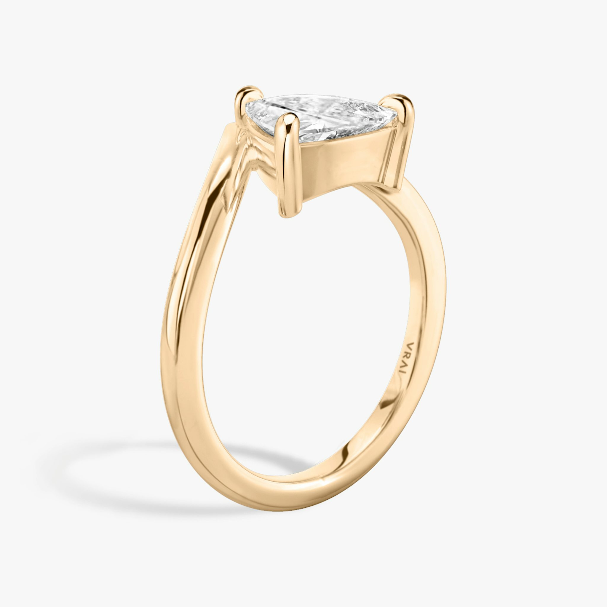 The Signature V | Trillion | 14k | Rose Gold | bandAccent: Plain | diamondOrientation: vertical | caratWeight: other