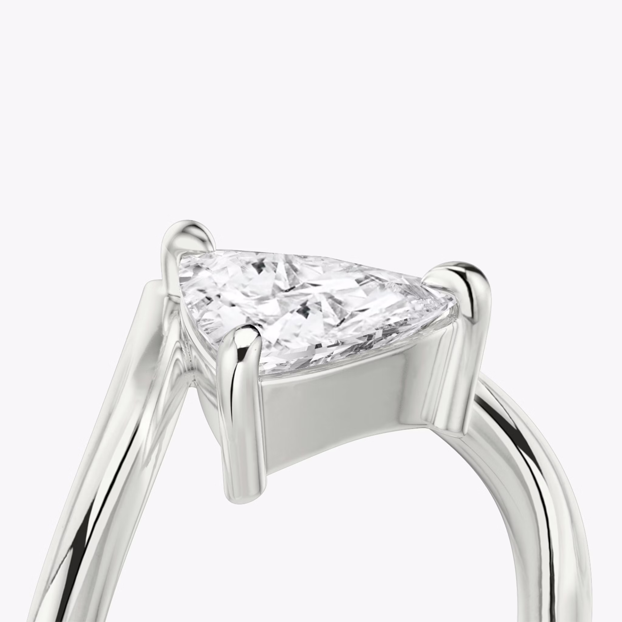 The Signature V | Trillion | 18k | White Gold | bandAccent: Plain | diamondOrientation: vertical | caratWeight: other
