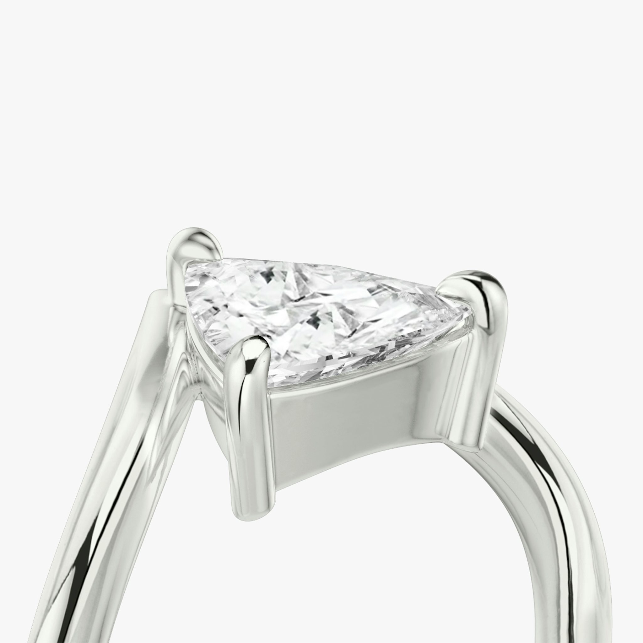 The Signature V | Trillion | 18k | White Gold | bandAccent: Plain | diamondOrientation: vertical | caratWeight: other