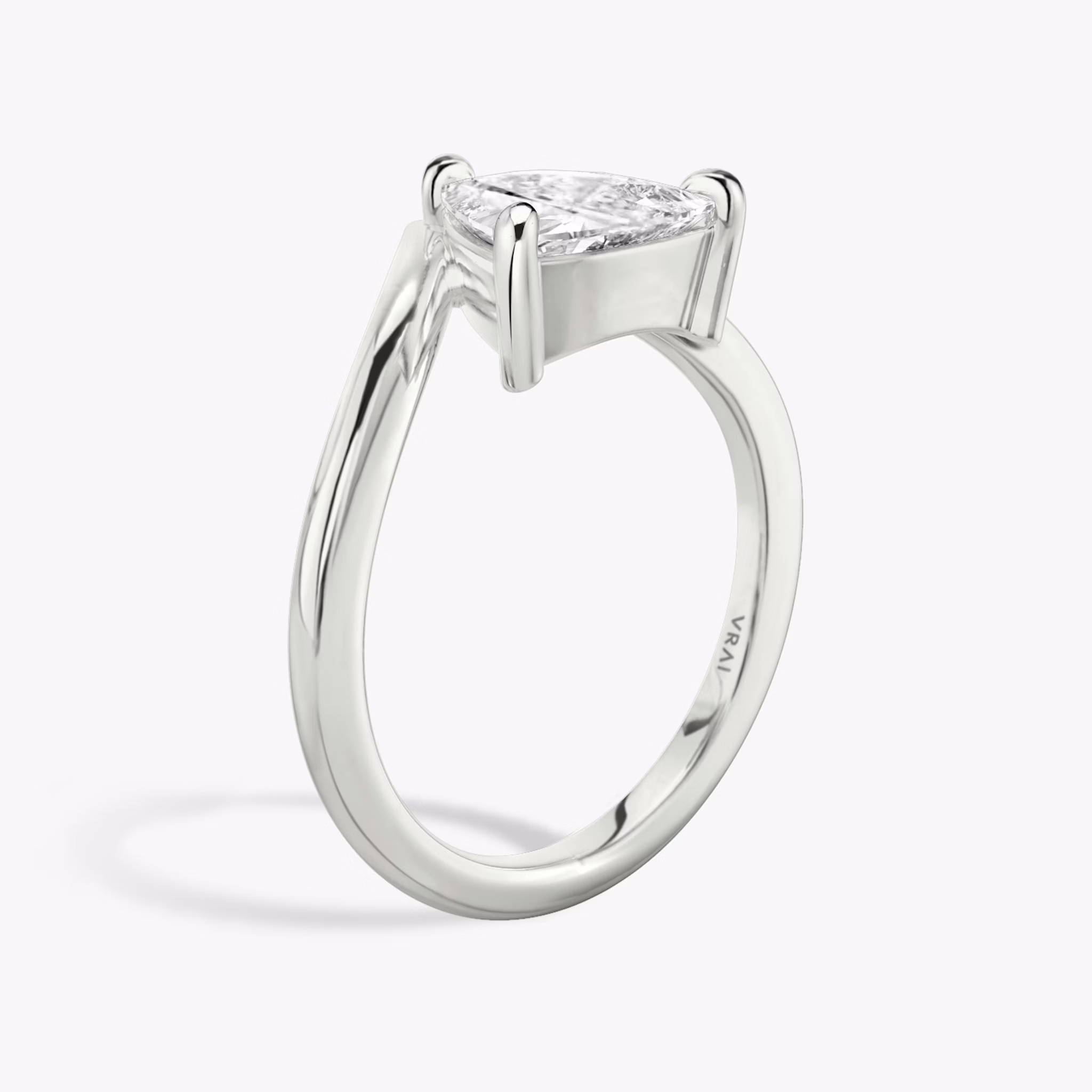 The Signature V | Trillion | 18k | White Gold | bandAccent: Plain | diamondOrientation: vertical | caratWeight: other