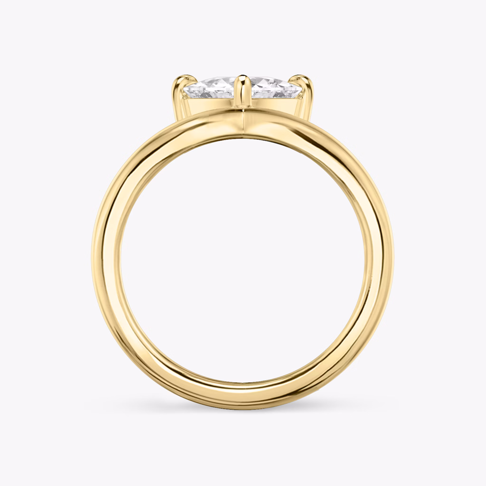 The Signature V | Trillion | 18k | Yellow Gold | bandAccent: Plain | diamondOrientation: vertical | caratWeight: other