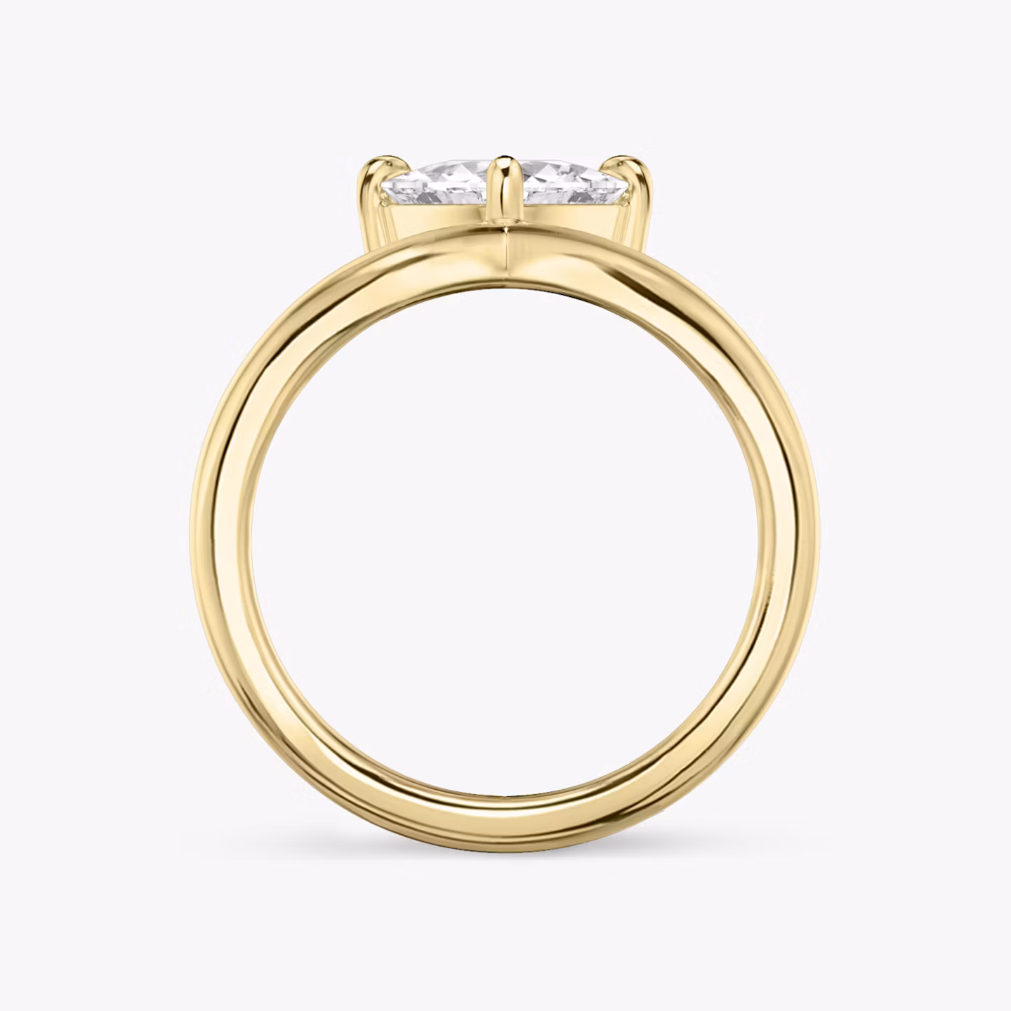 The Signature V | Trillion | 18k | Yellow Gold | bandAccent: Plain | diamondOrientation: vertical | caratWeight: other