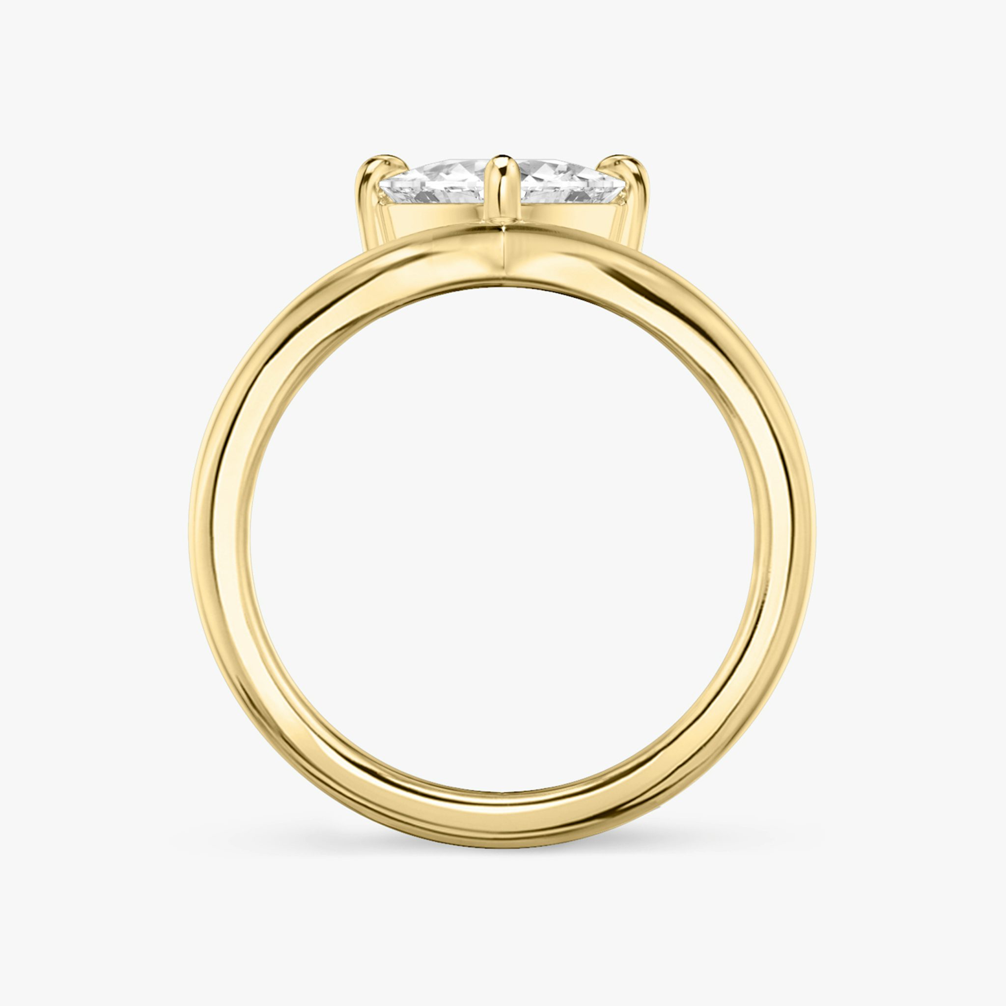 The Signature V | Trillion | 18k | Yellow Gold | bandAccent: Plain | diamondOrientation: vertical | caratWeight: other