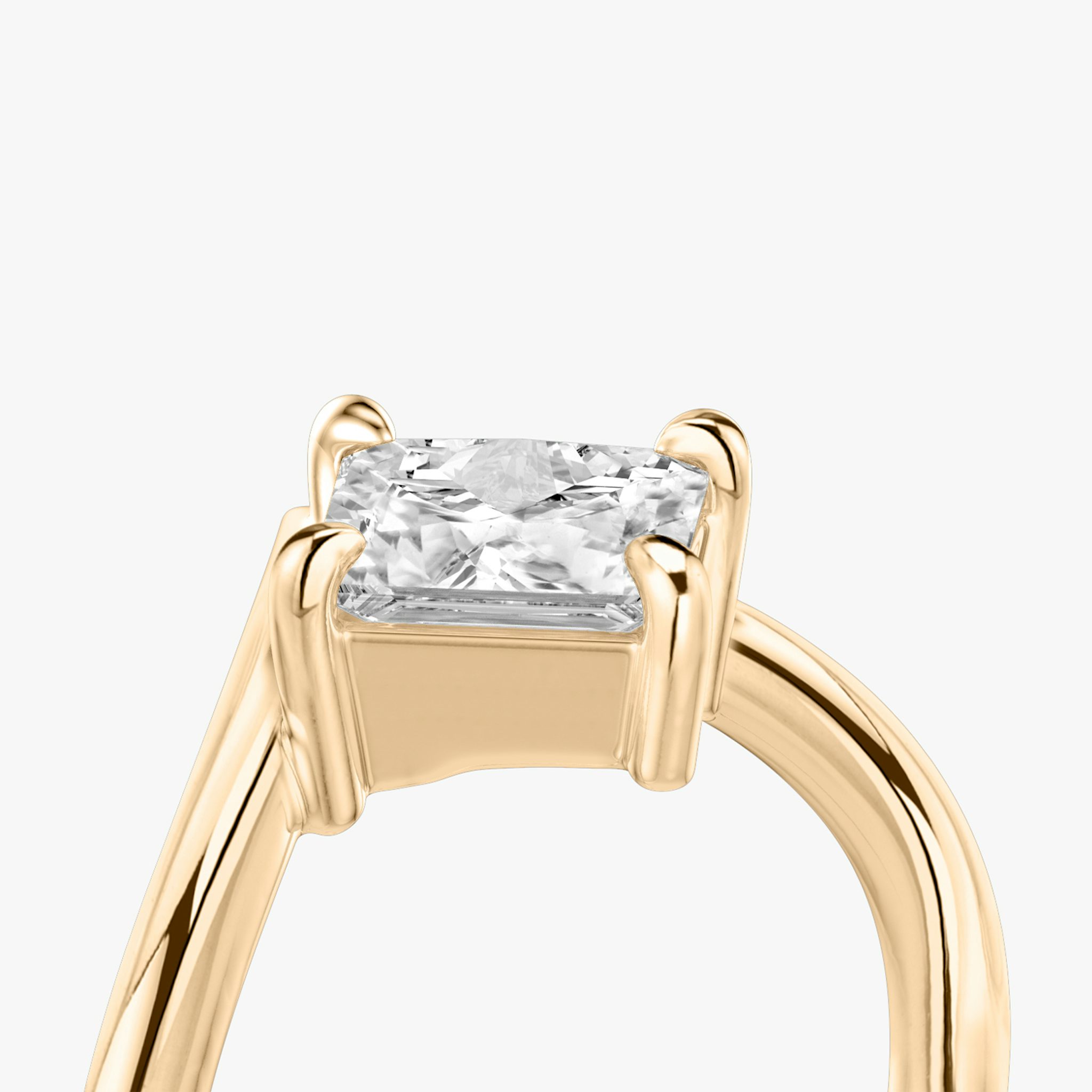 The Signature V | Princess | 14k | Rose Gold | bandAccent: Plain | diamondOrientation: vertical | caratWeight: other