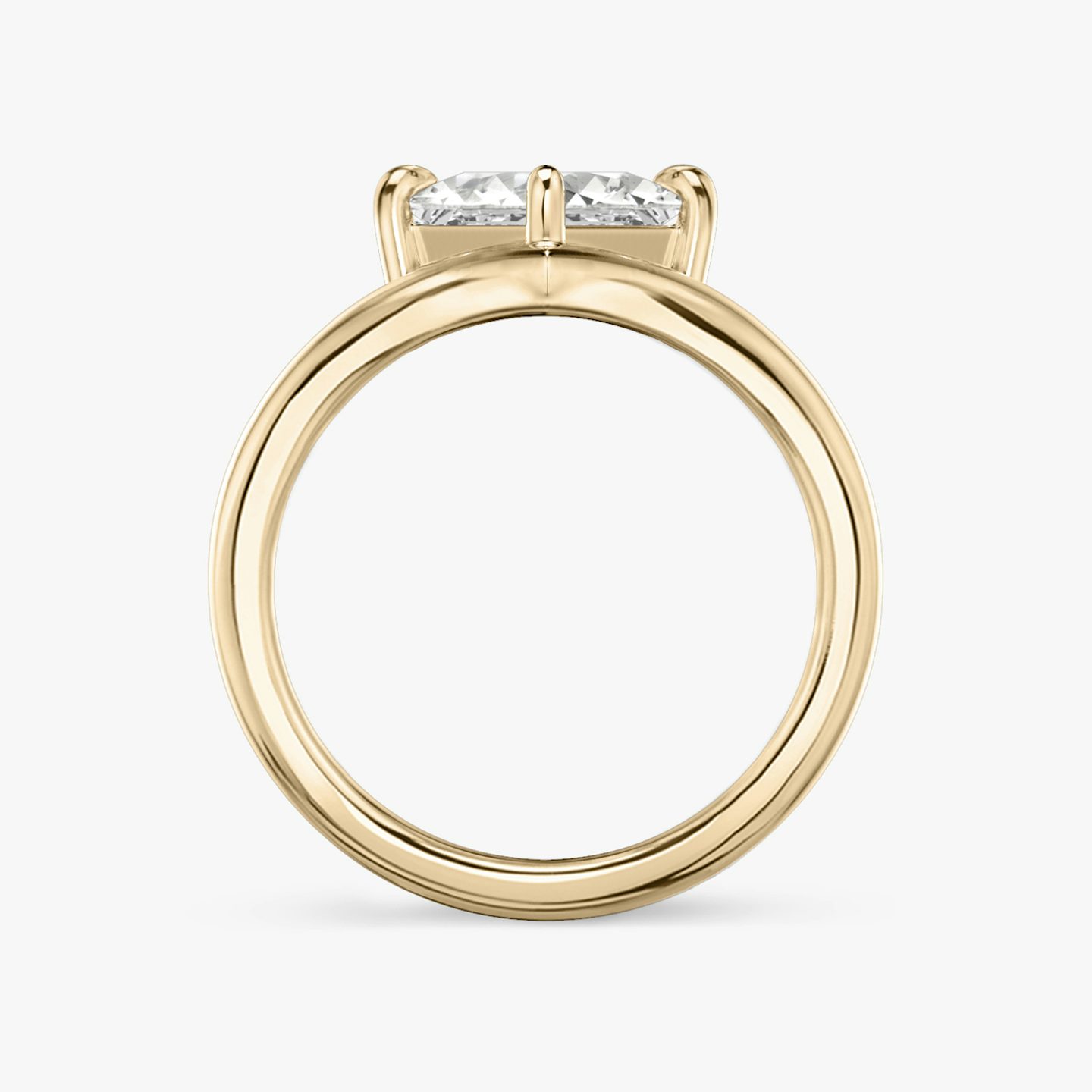 The Signature V | Princess | 14k | Rose Gold | bandAccent: Plain | diamondOrientation: vertical | caratWeight: other
