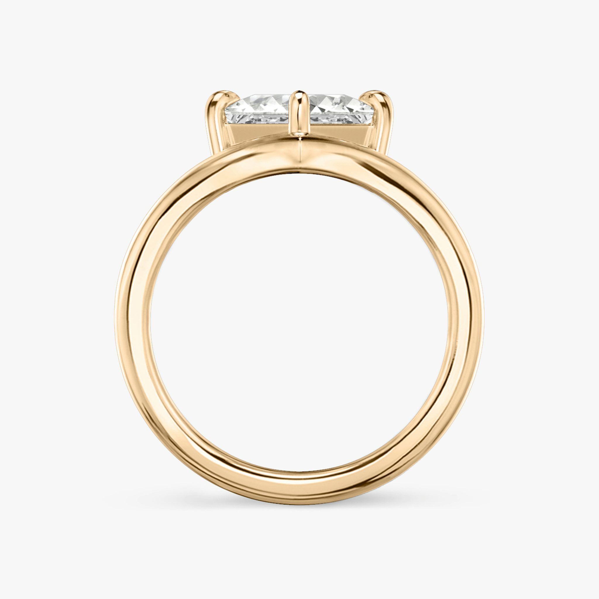 The Signature V | Princess | 14k | Rose Gold | bandAccent: Plain | diamondOrientation: vertical | caratWeight: other