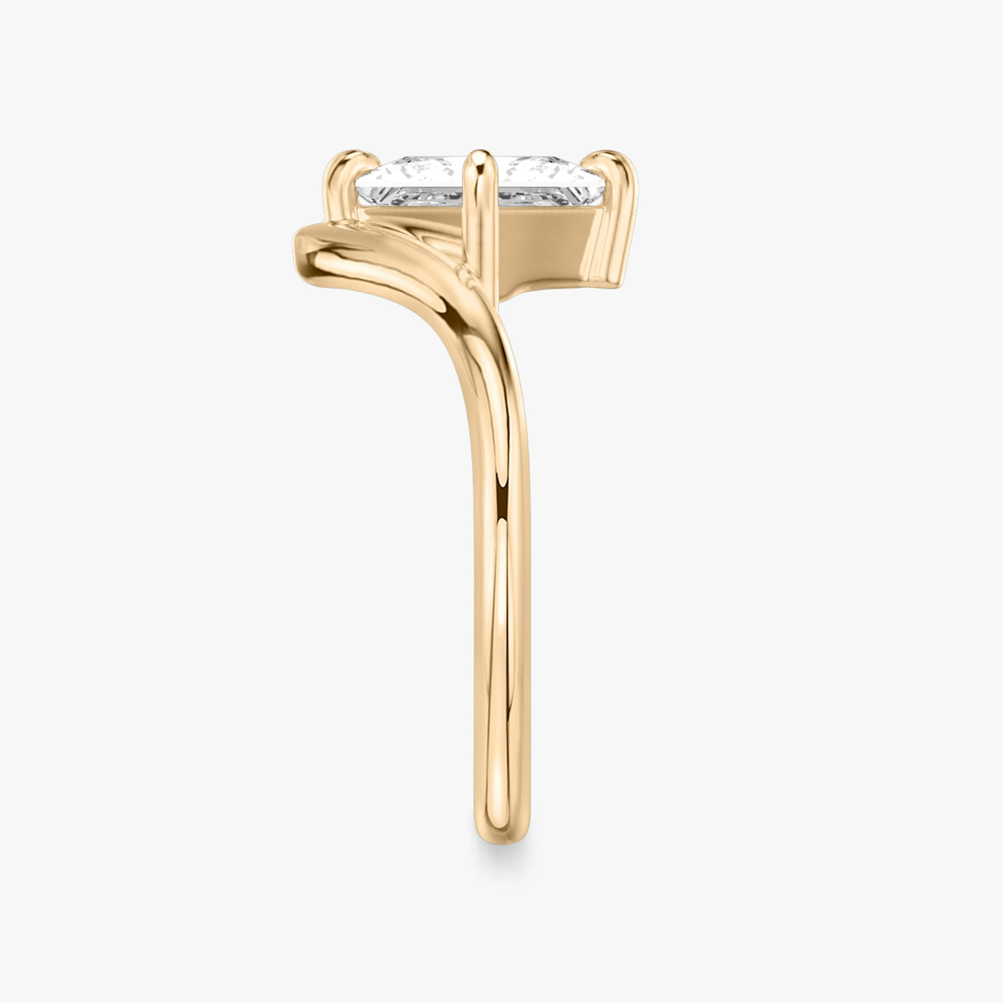 The Signature V | Princess | 14k | Rose Gold | bandAccent: Plain | diamondOrientation: vertical | caratWeight: other