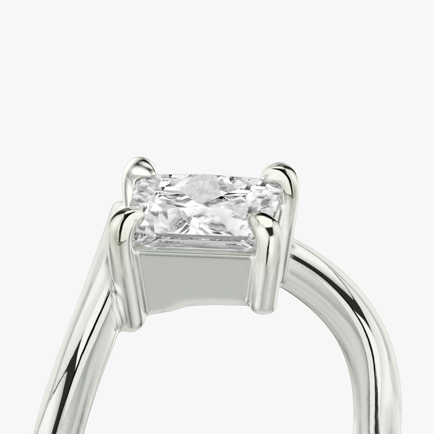 The Signature V | Princess | 18k | White Gold | bandAccent: Plain | diamondOrientation: vertical | caratWeight: other