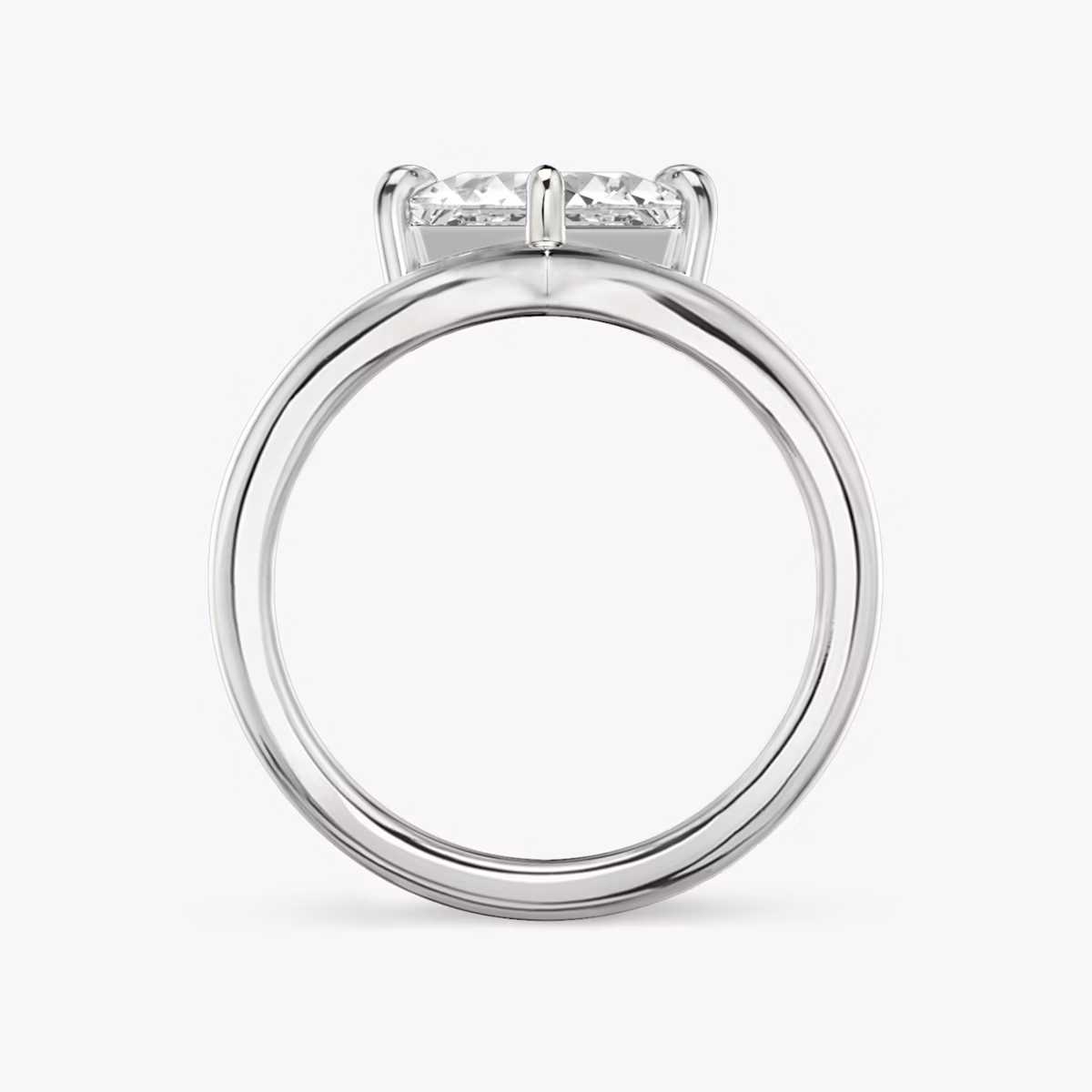 The Signature V | Princess | Platinum | bandAccent: Plain | diamondOrientation: vertical | caratWeight: other