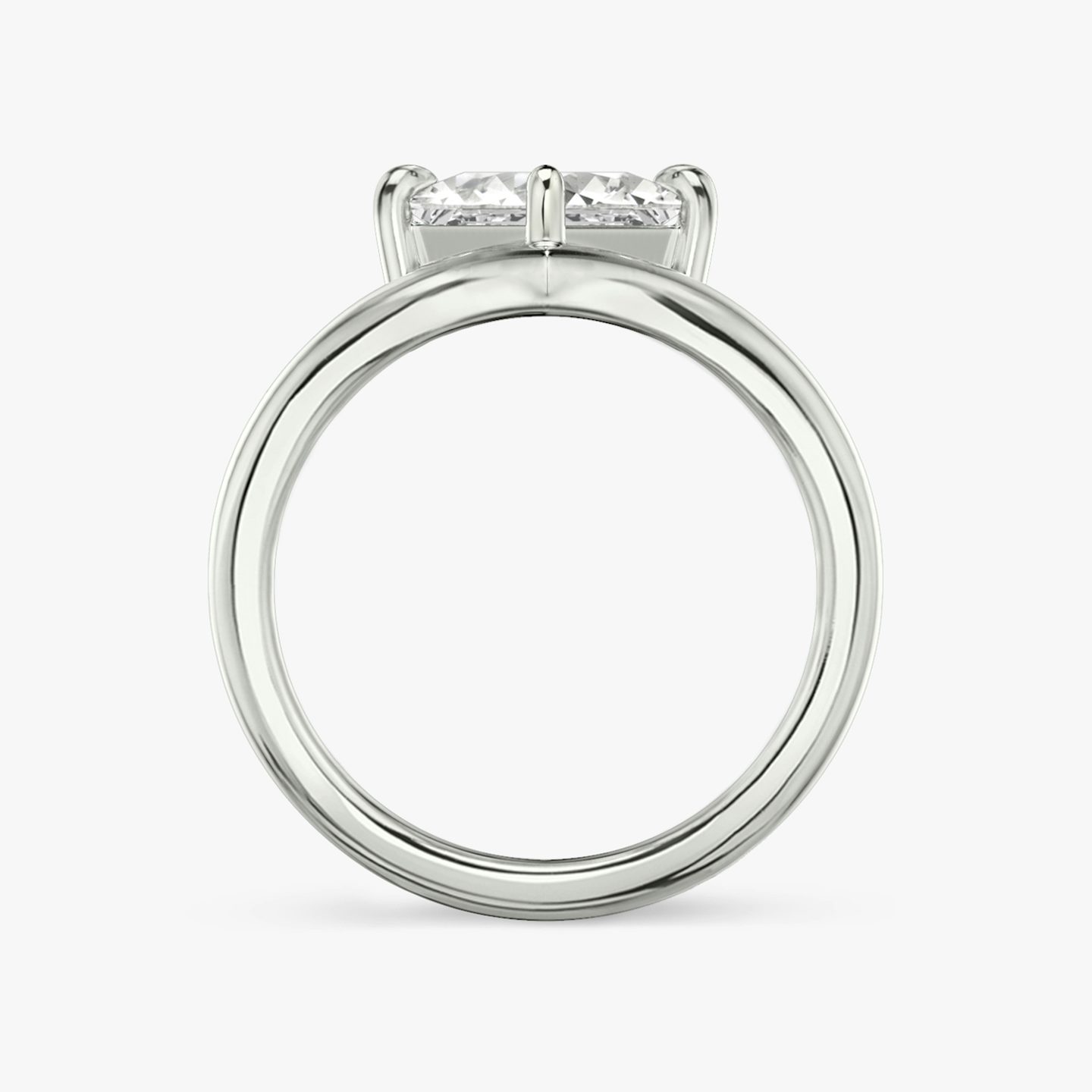 The Signature V | Princess | 18k | White Gold | bandAccent: Plain | diamondOrientation: vertical | caratWeight: other