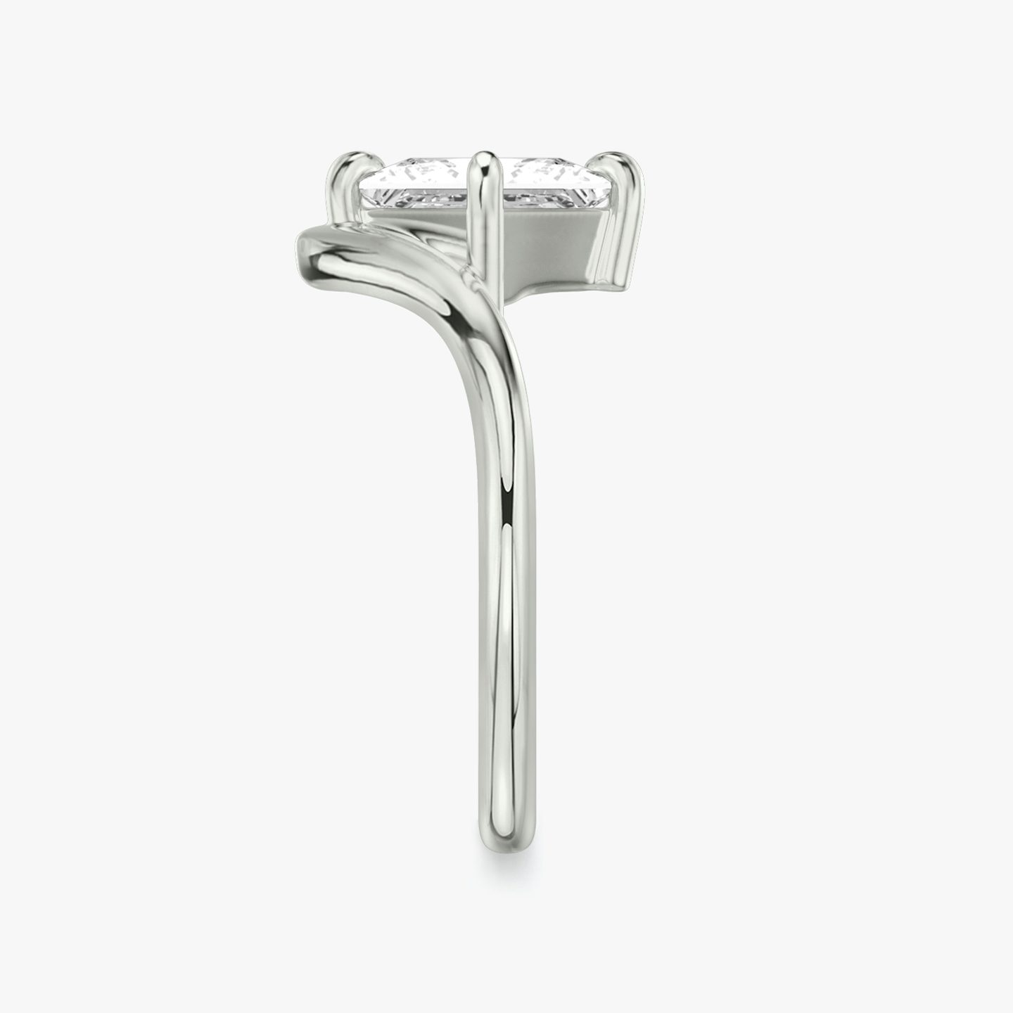 The Signature V | Princess | 18k | White Gold | bandAccent: Plain | diamondOrientation: vertical | caratWeight: other