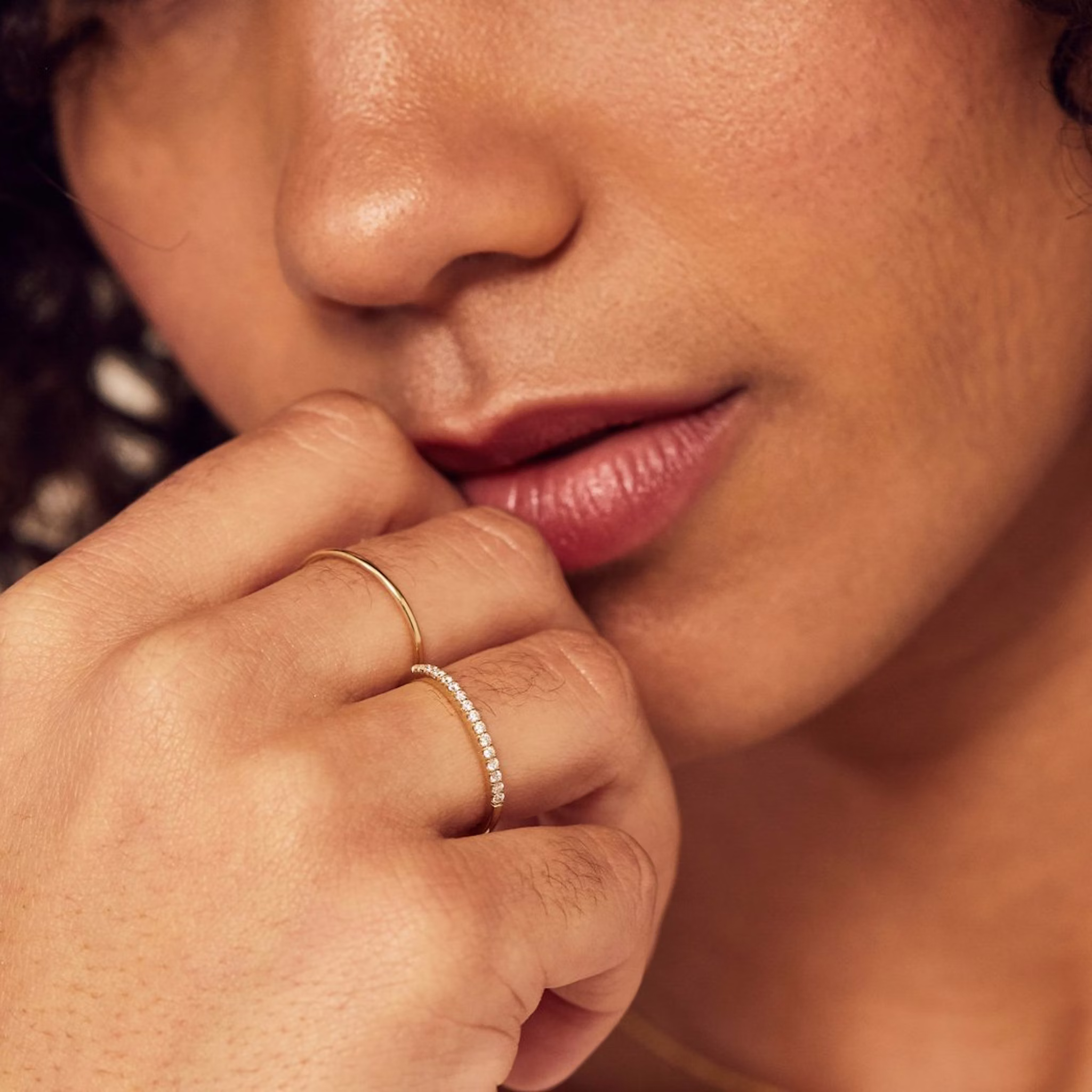 The Half Pavé Band | Round Brilliant | 18k | Yellow Gold | bandVersion: original