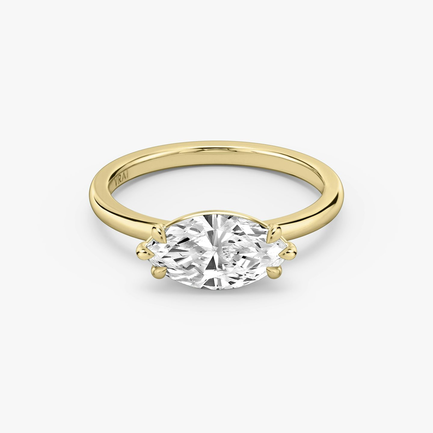 Bague de fiançailles Signature  | Marquise | 18k | Or jaune | bandAccent: Simple | bandWidth: standard | diamondOrientation: horizontal | hiddenHalo: no | caratWeight: other
