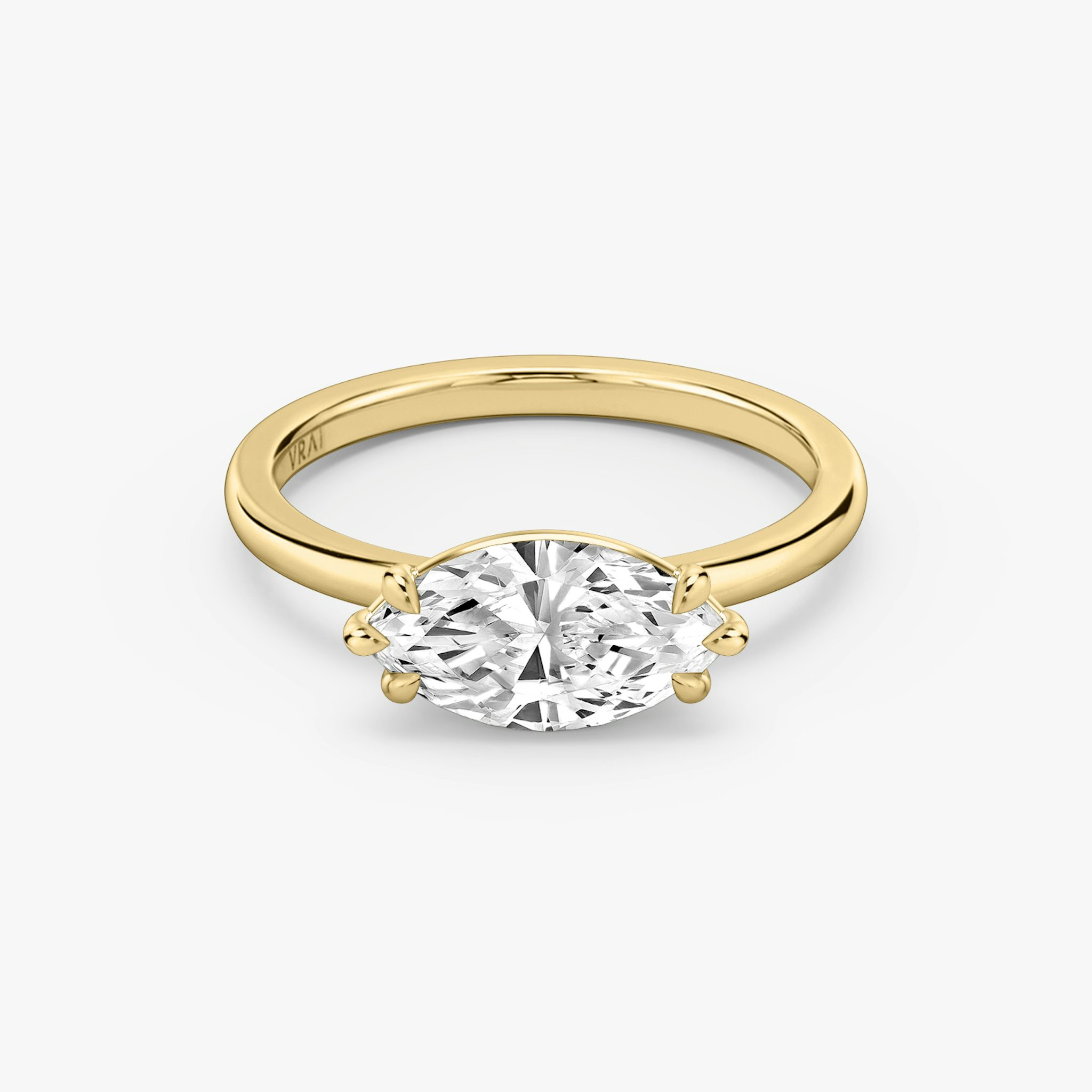 The Signature | Marquise | 18k | Yellow Gold | bandAccent: Plain | bandWidth: standard | diamondOrientation: horizontal | hiddenHalo: no | caratWeight: other