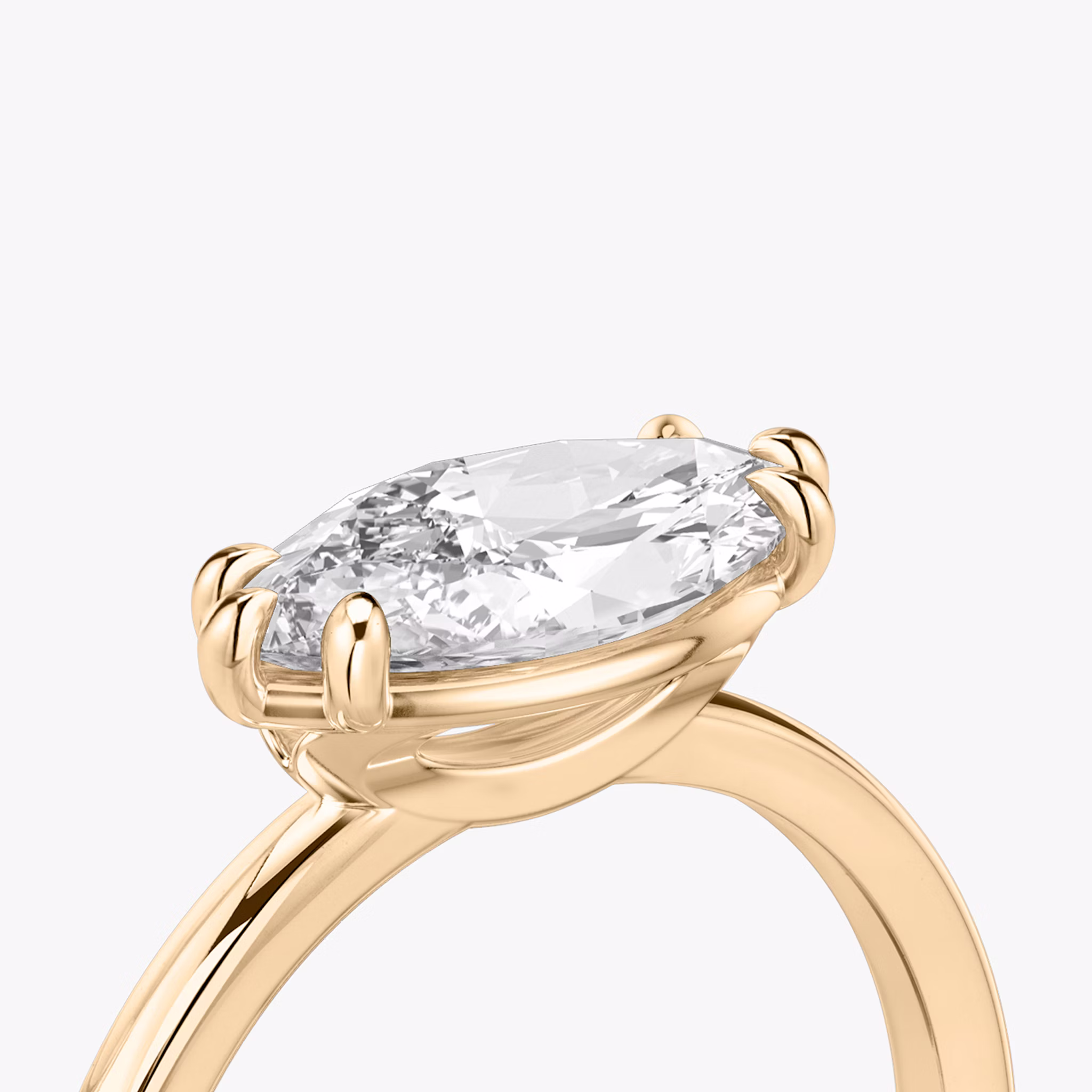 The Signature | Marquise | 14k | Rose Gold | bandAccent: Plain | bandWidth: standard | diamondOrientation: horizontal | hiddenHalo: no | caratWeight: other