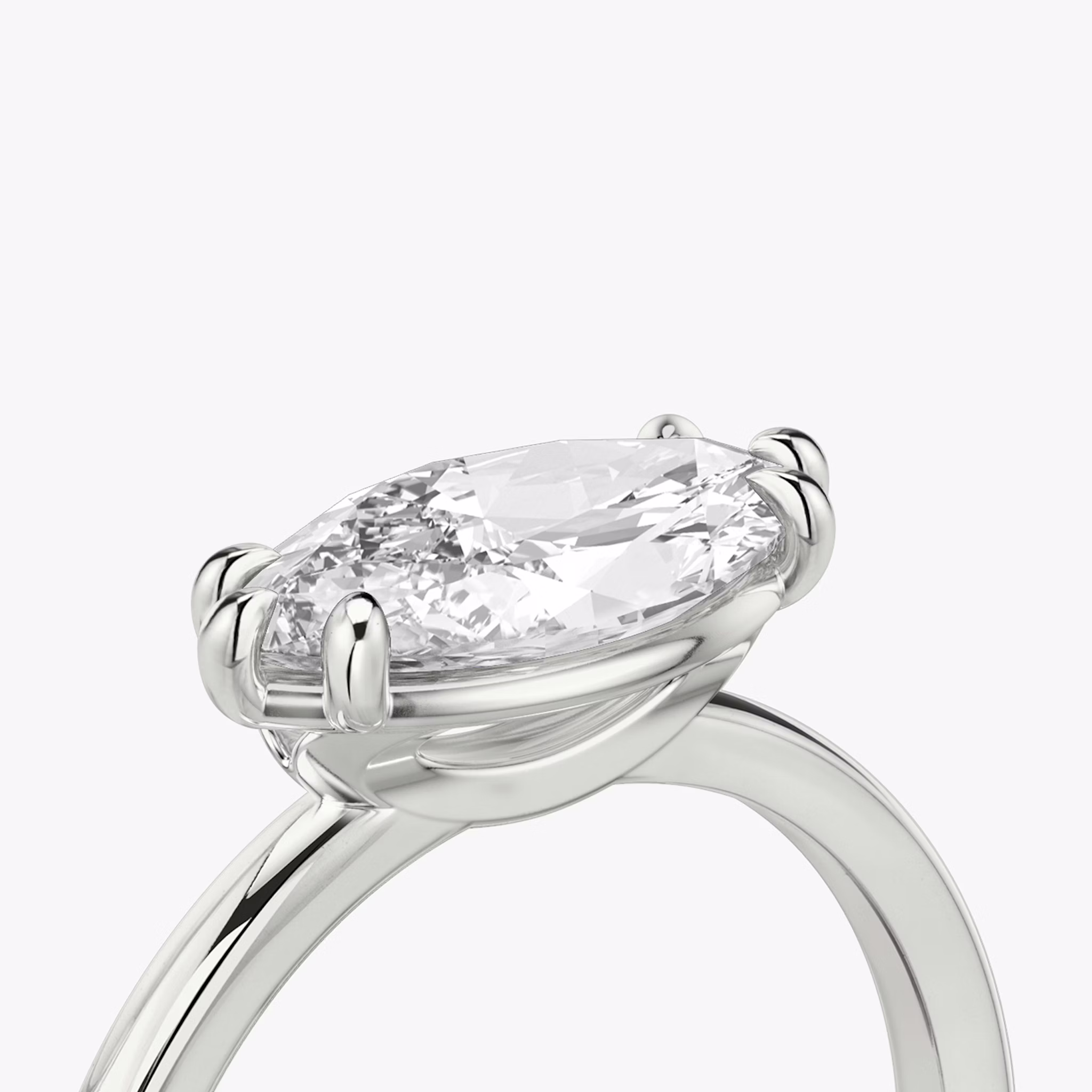 The Signature | Marquise | Platinum | bandAccent: Plain | bandWidth: standard | diamondOrientation: horizontal | hiddenHalo: no | caratWeight: other