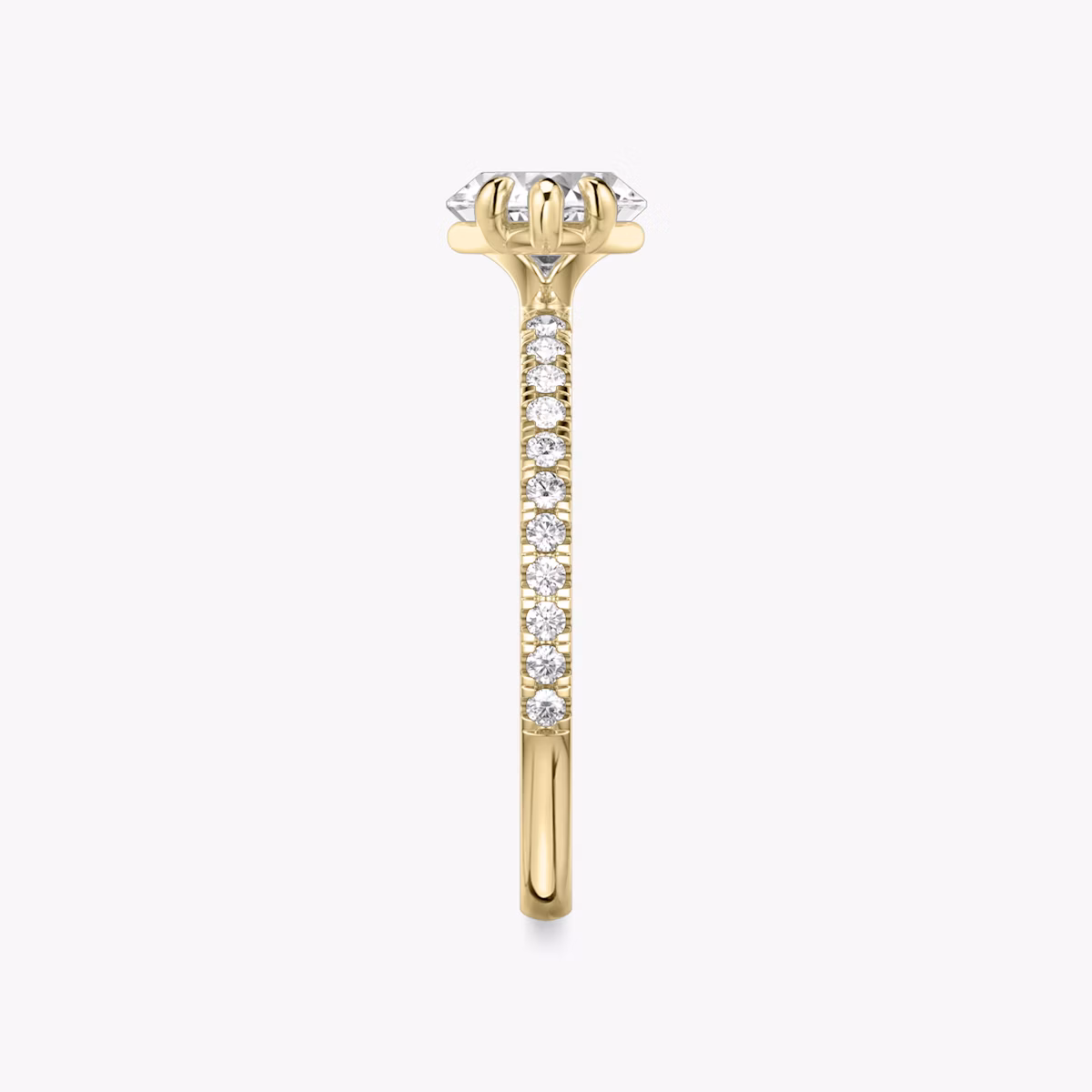 Anillo de compromiso Signature | Marquise | 18k | Oro amarillo | bandAccent: Pavé | bandWidth: standard | diamondOrientation: horizontal | hiddenHalo: no | caratWeight: other