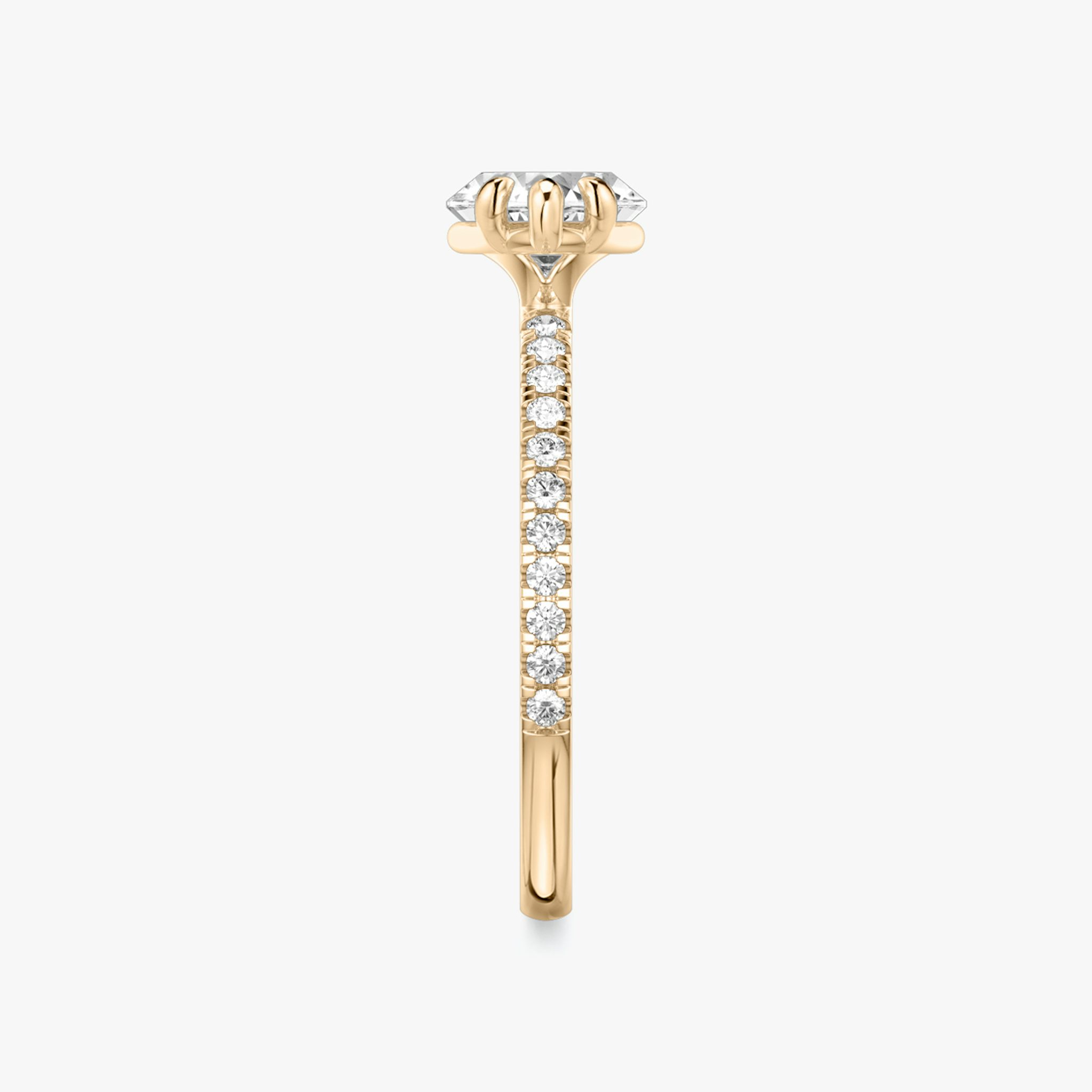 The Signature | Marquise | 14k | Rose Gold | bandAccent: Pavé | bandWidth: standard | diamondOrientation: horizontal | hiddenHalo: no | caratWeight: other