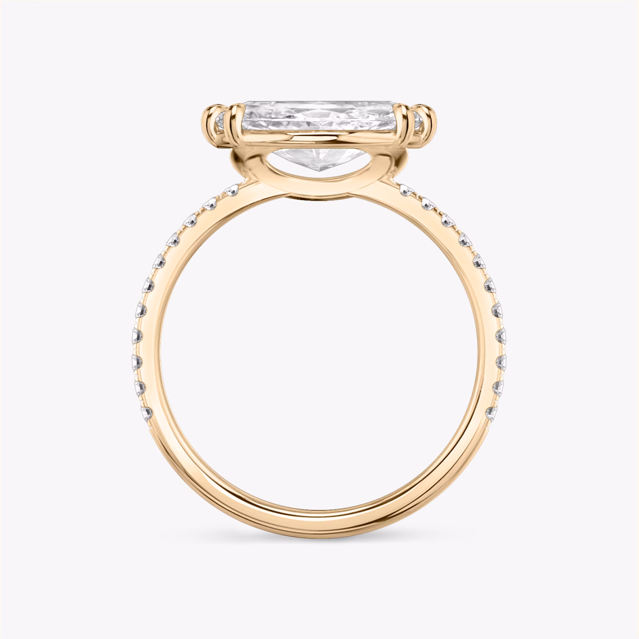 The Signature | Marquise | 14k | Rose Gold | bandAccent: Pavé | bandWidth: standard | diamondOrientation: horizontal | hiddenHalo: no | caratWeight: other