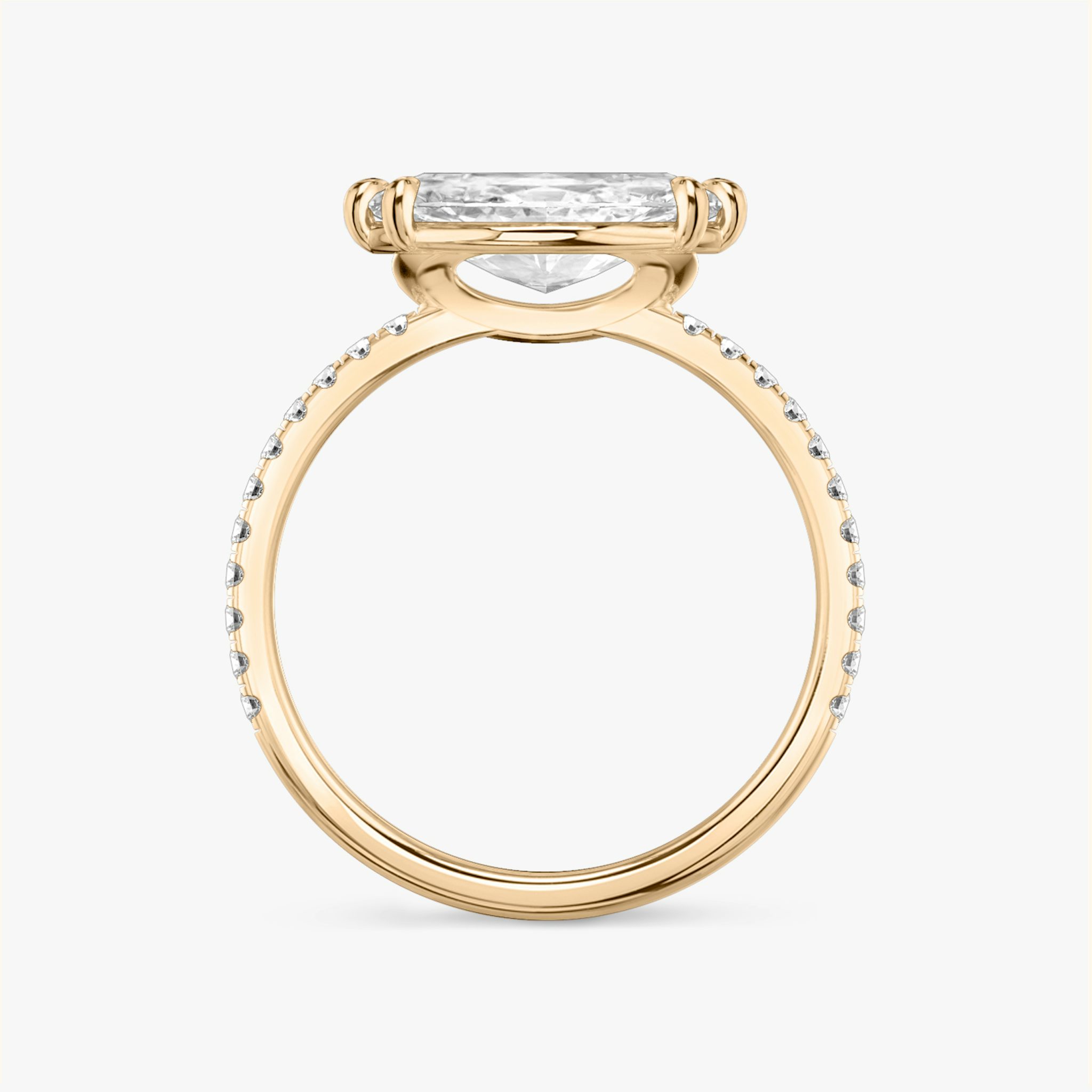 The Signature | Marquise | 14k | Rose Gold | bandAccent: Pavé | bandWidth: standard | diamondOrientation: horizontal | hiddenHalo: no | caratWeight: other