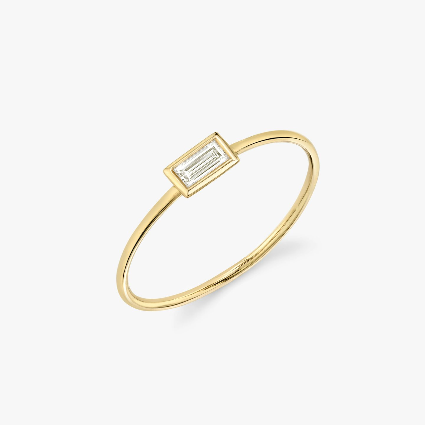 Knife-Edge Bezel Ring | Baguette | 14k | Yellow Gold