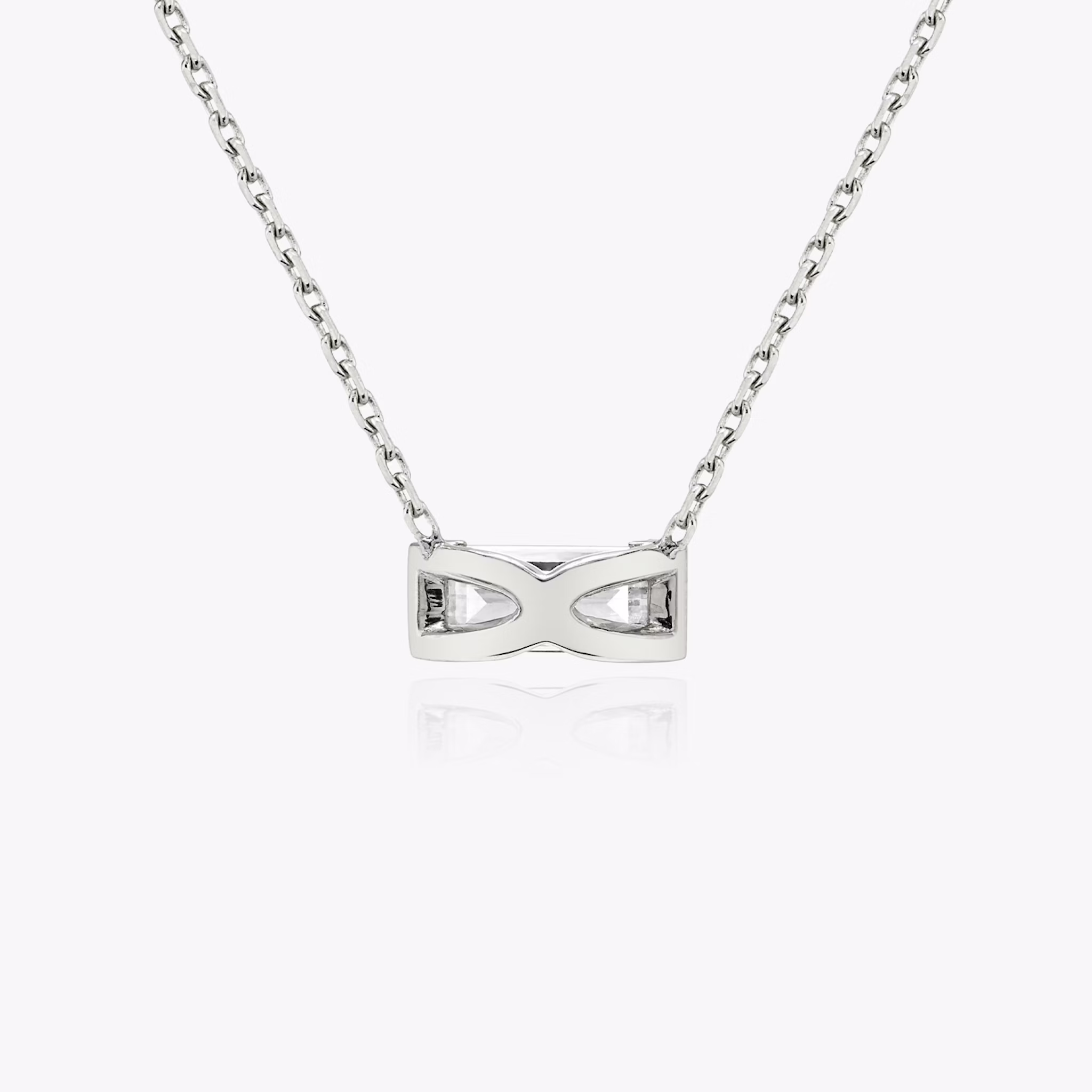 Knife-Edge Baguette Semi-Bezel Necklace | Baguette | 14k | White Gold | caratWeight: 0.75ct