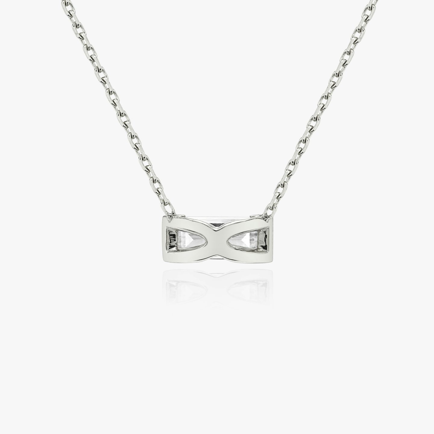Knife-Edge Baguette Semi-Bezel Necklace | Baguette | 14k | White Gold | caratWeight: 0.25ct