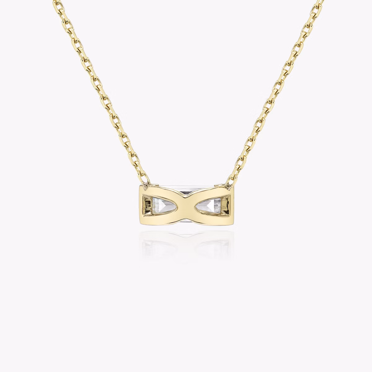 Knife-Edge Baguette Semi-Bezel Necklace | Baguette | 14k | Yellow Gold | caratWeight: 0.25ct
