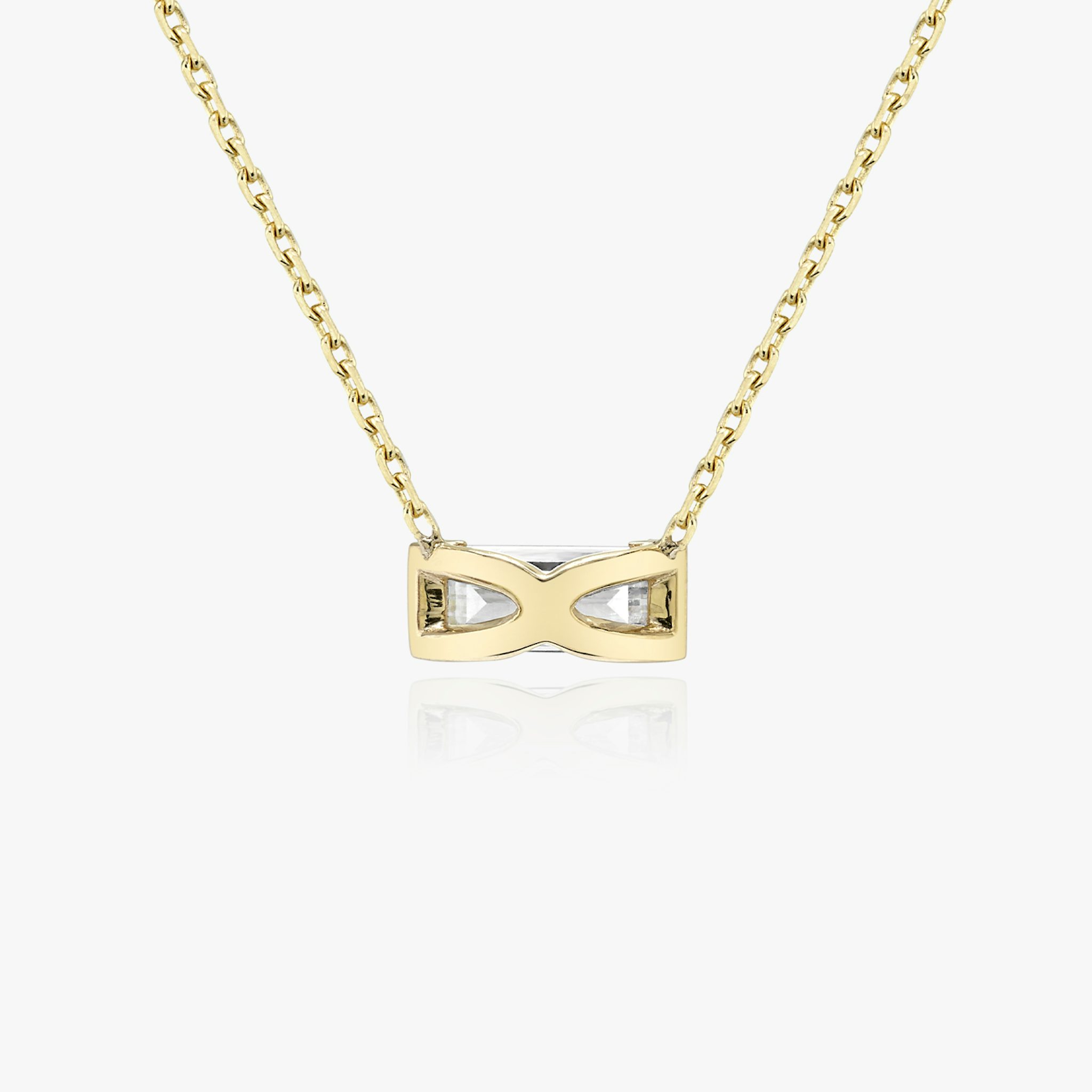 Knife-Edge Baguette Semi-Bezel Necklace | Baguette | 14k | Yellow Gold | caratWeight: 0.25ct