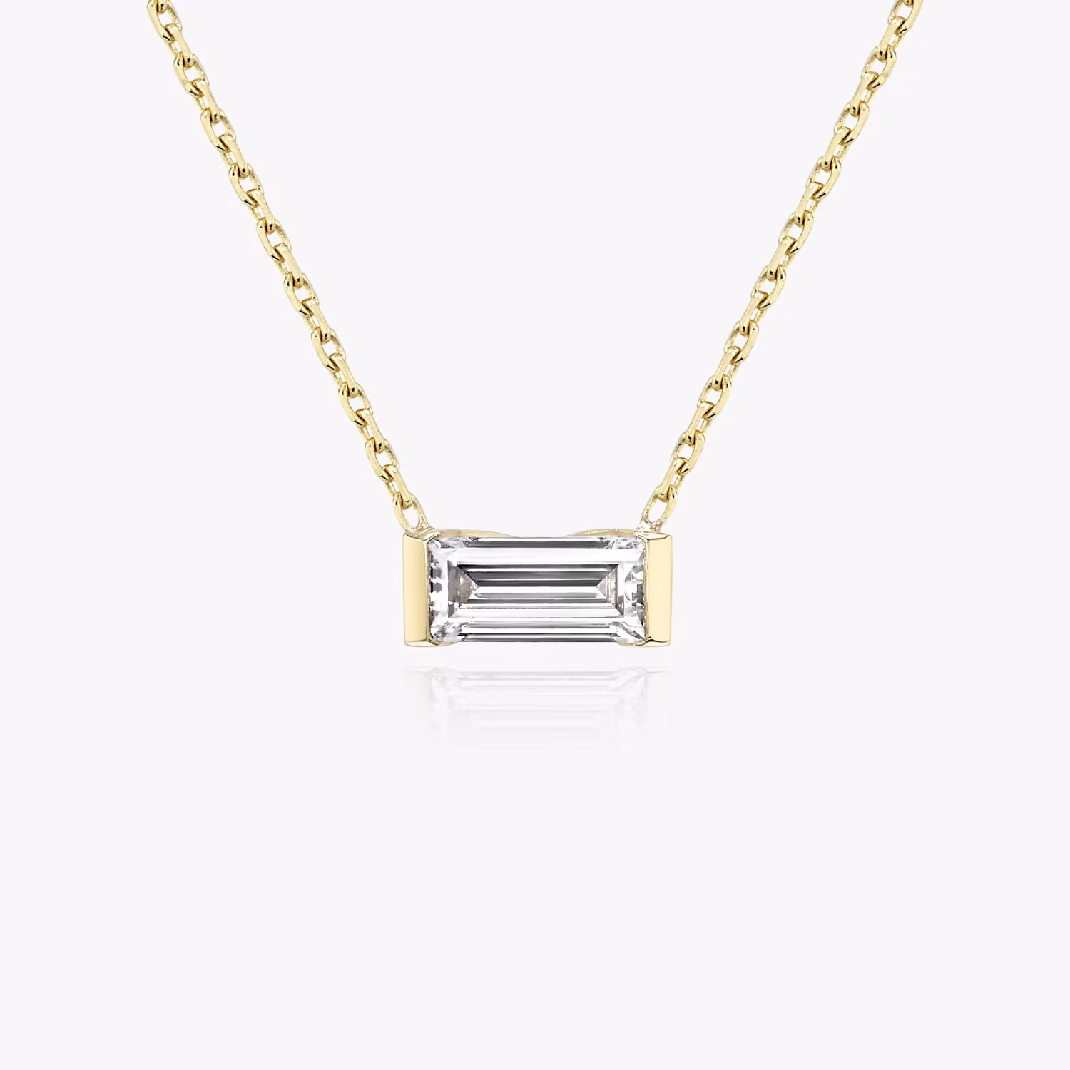 Baguette Semi-Bezel Halskette