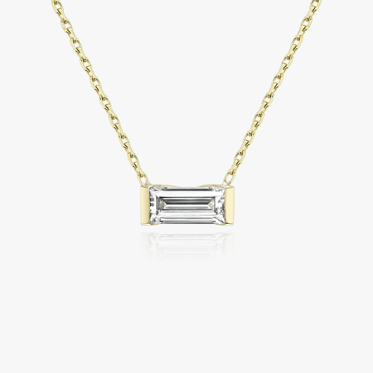 Knife-Edge Baguette Semi-Bezel Necklace | Baguette | 14k | Yellow Gold | caratWeight: 0.75ct