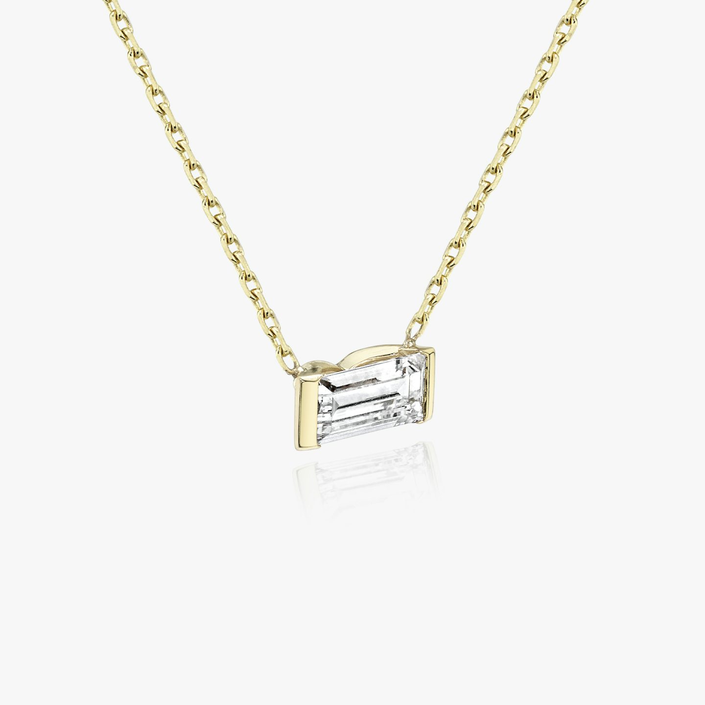 Knife-Edge Baguette Semi-Bezel Necklace | Baguette | 14k | Yellow Gold | caratWeight: 0.75ct