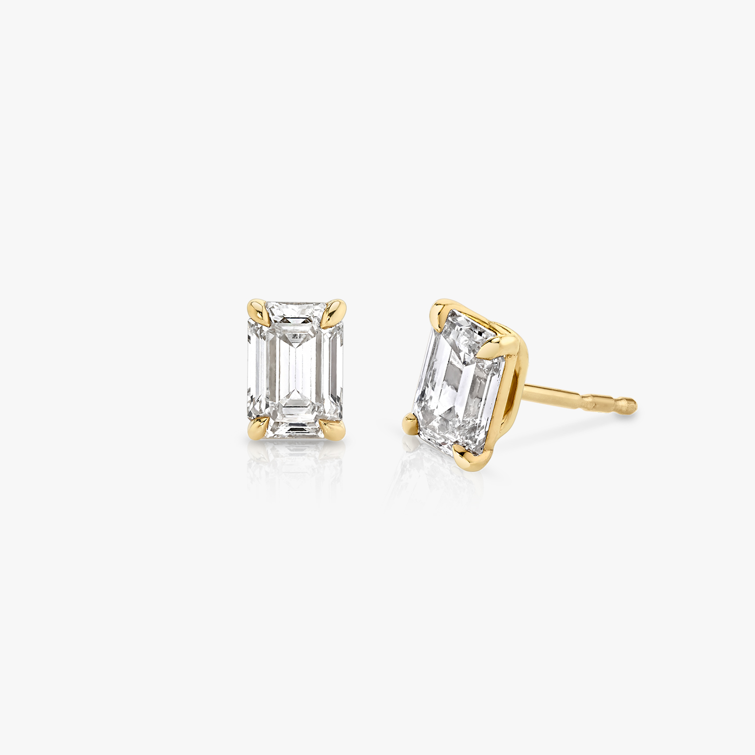 1 ct Emerald online Cut Solitaire Studs Designer Genuine Flawless VVS1 Blue Simulated Diamond 14K 18K White Gold Earrings Screw back