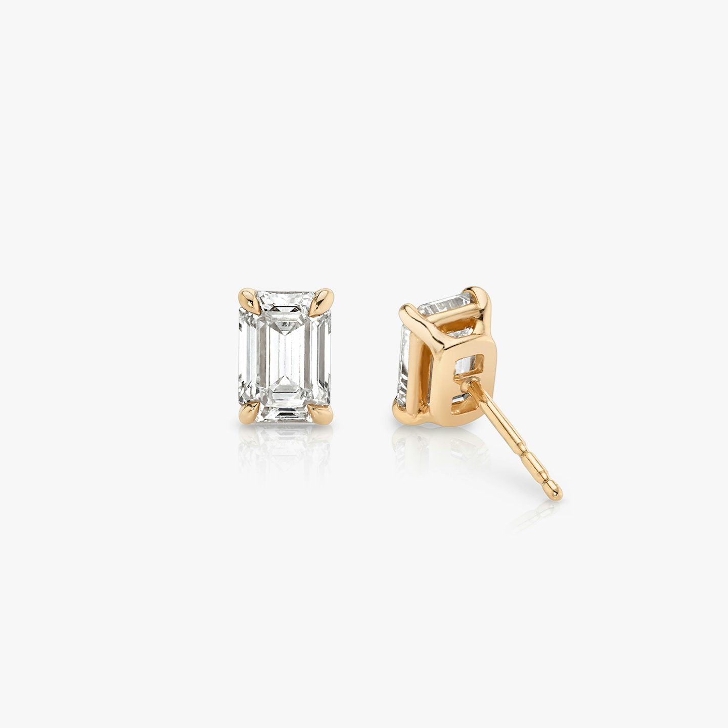 VRAI Solitaire Stud | Emerald | 14k | Rose Gold | diamondColor: near-colorless | caratWeight: 1.0ct